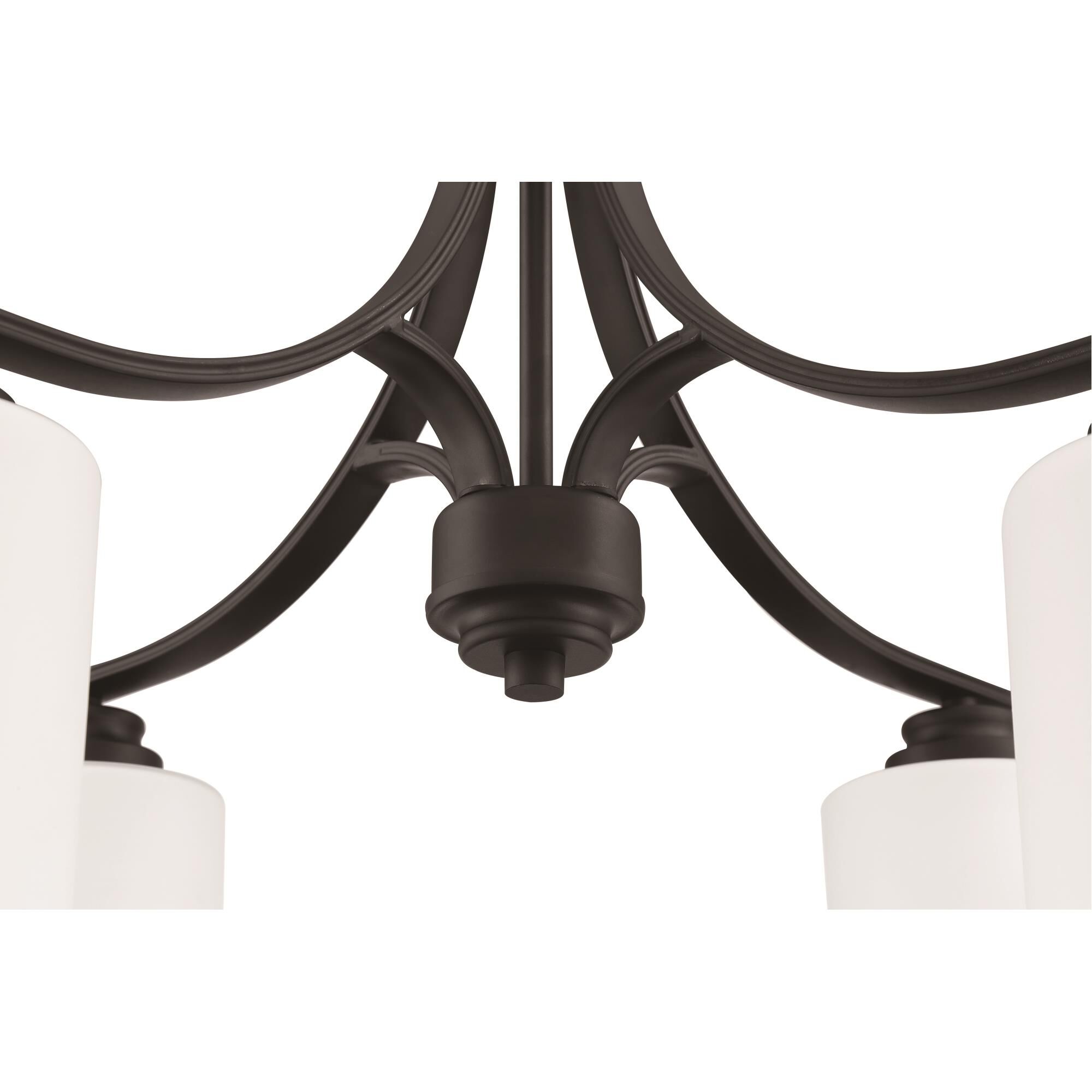 Shown in Flat Black finish and White Frosted glass and Glass shade