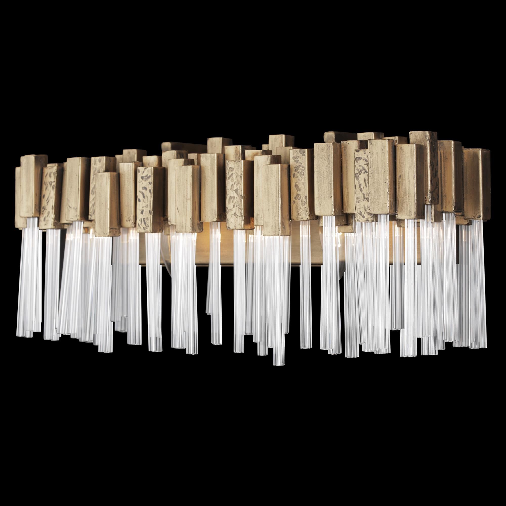 Shown in Havana Gold finish and Clear Fluted glass