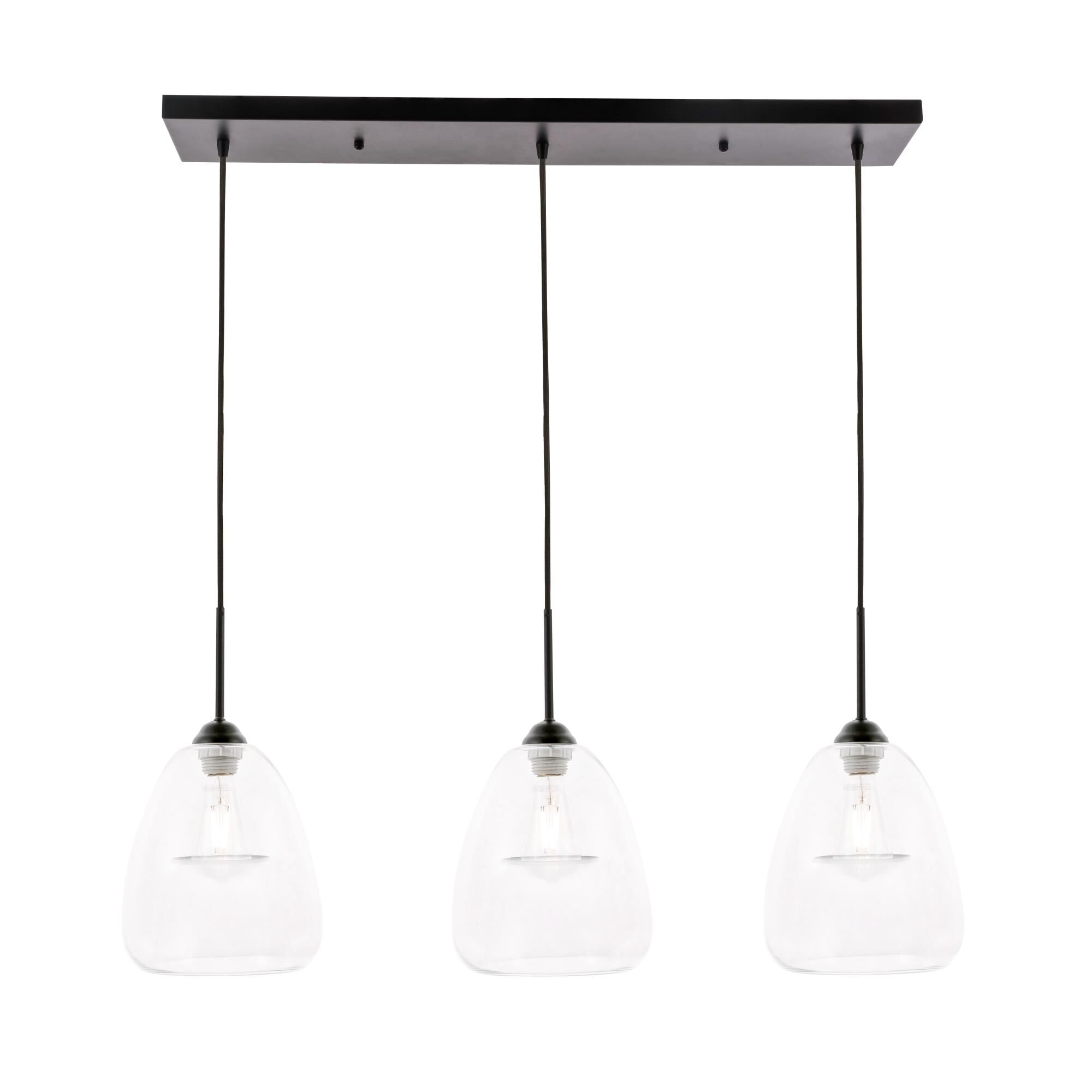 Kason 35 Inch 3 Light Linear Suspension Light by Elegant Lighting