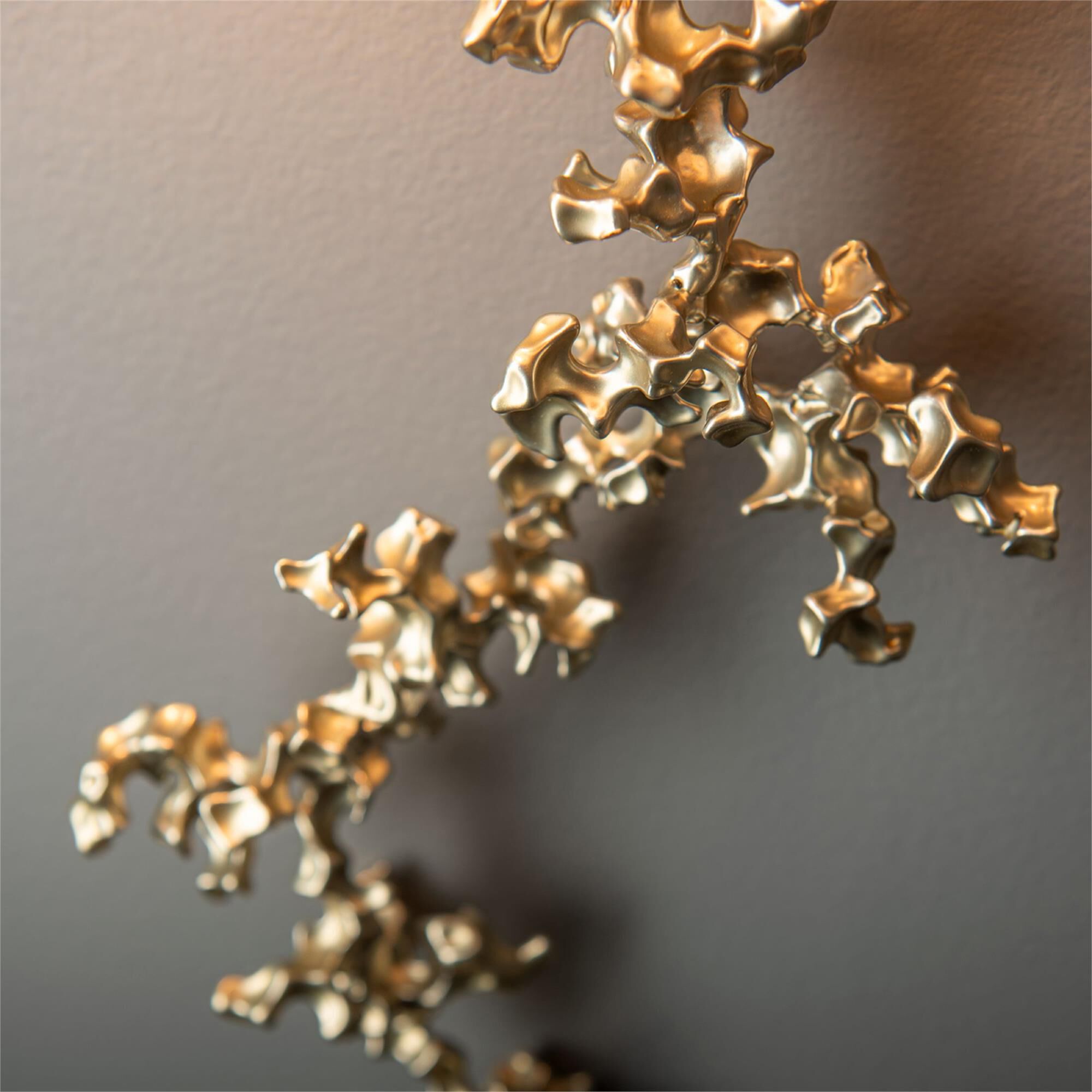 Shown in Modern Brass finish and Natural Anna shade
