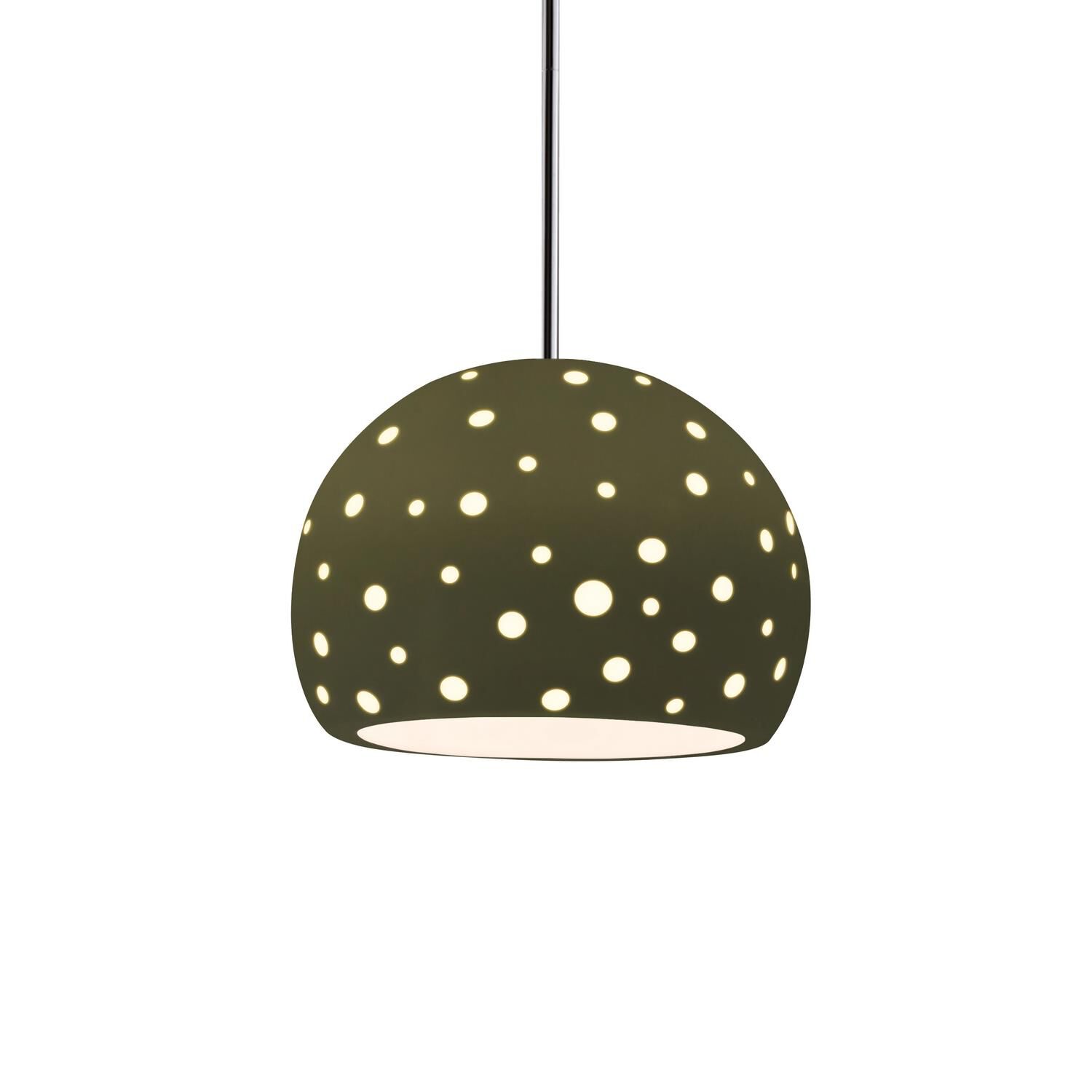 Shown in Polished Chrome finish and Matte Green shade
