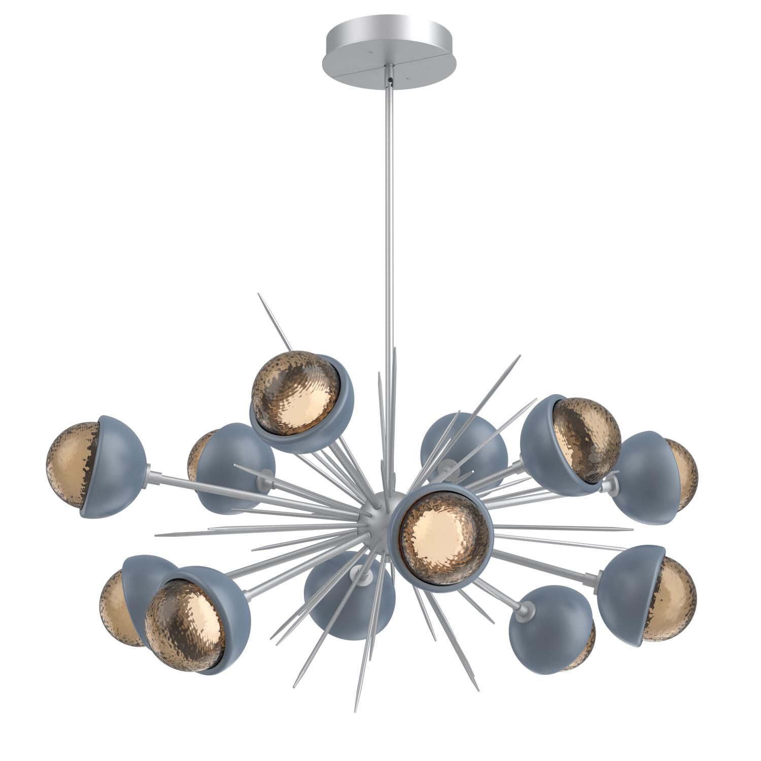 Shown in Classic Silver finish and Bronze glass and Poppy Blue accent