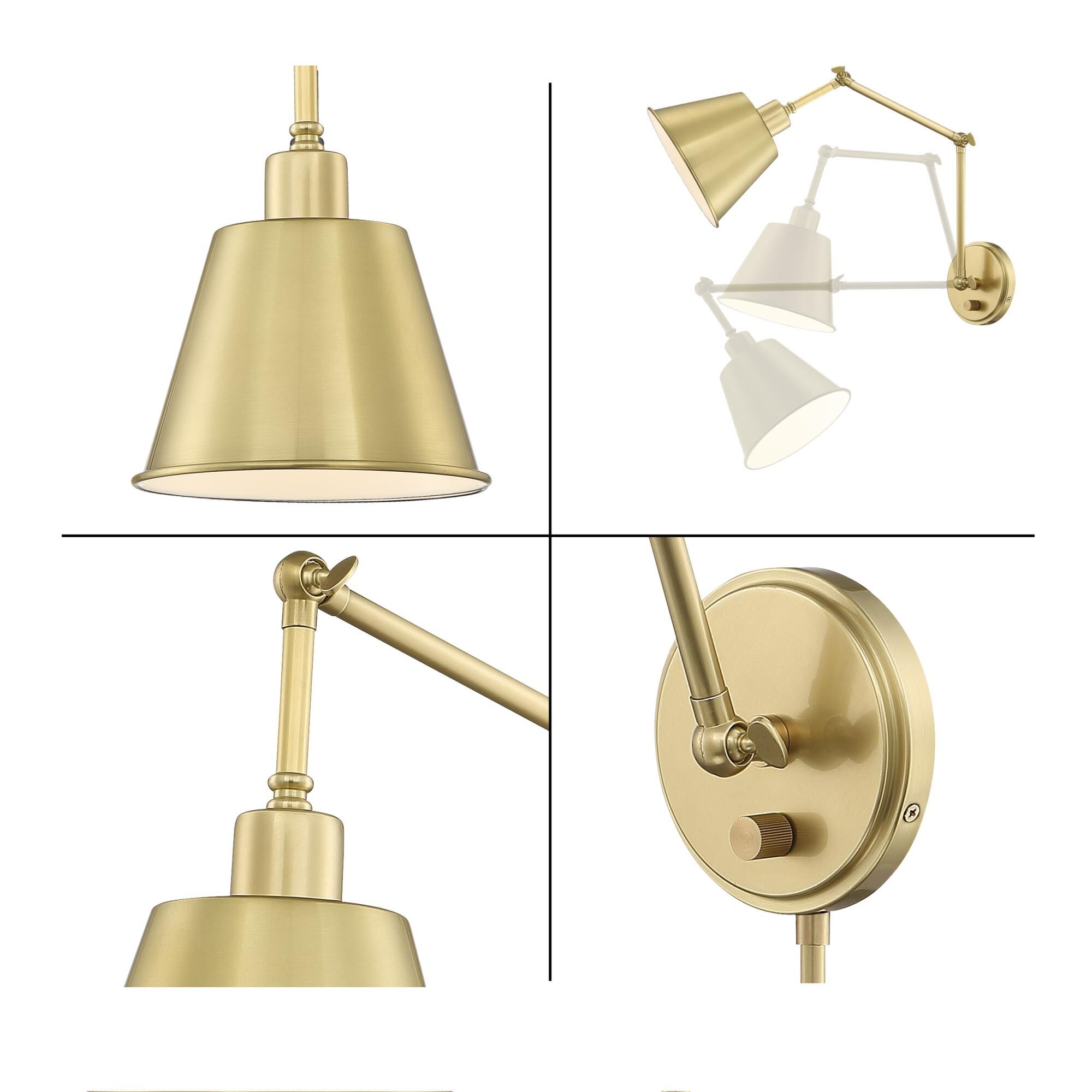 Shown in Aged Brass finish and Steel glass and Aged Brass shade