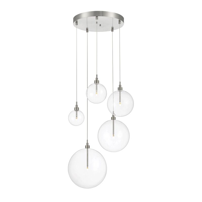 28 Inch 5 Light LED Multi Light Pendant by Meridian Lighting