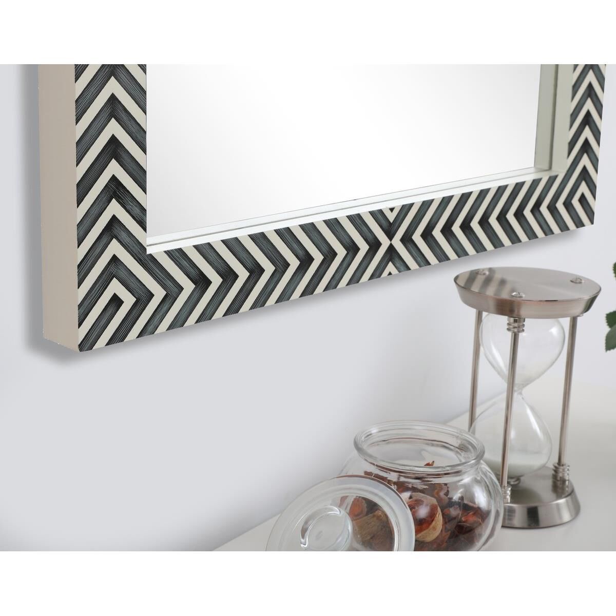 Rectangular mirror 36x30 inch in chevron Wall Mirror by Elegant Decor