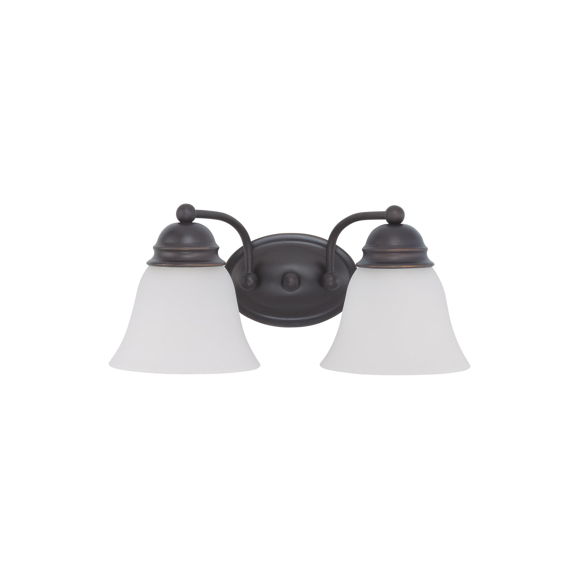 Shown in Mahogany Bronze finish and Frosted White glass