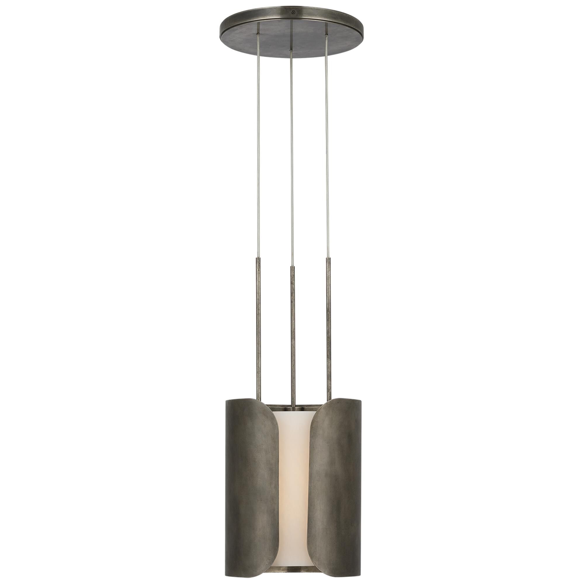 Shown in Mottled Pewter finish and Alabaster shade
