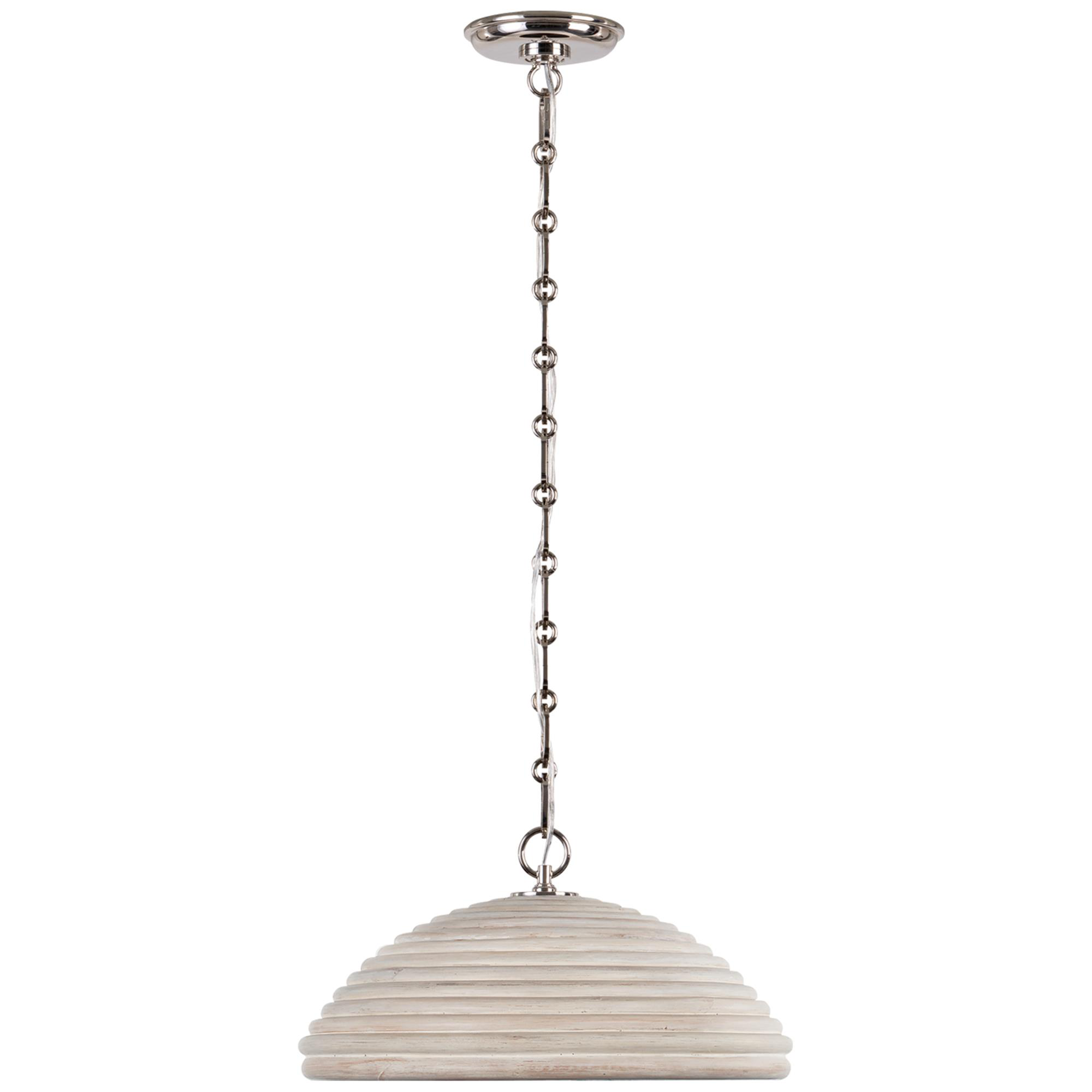 Shown in Polished Nickel finish and Ash Rattan shade