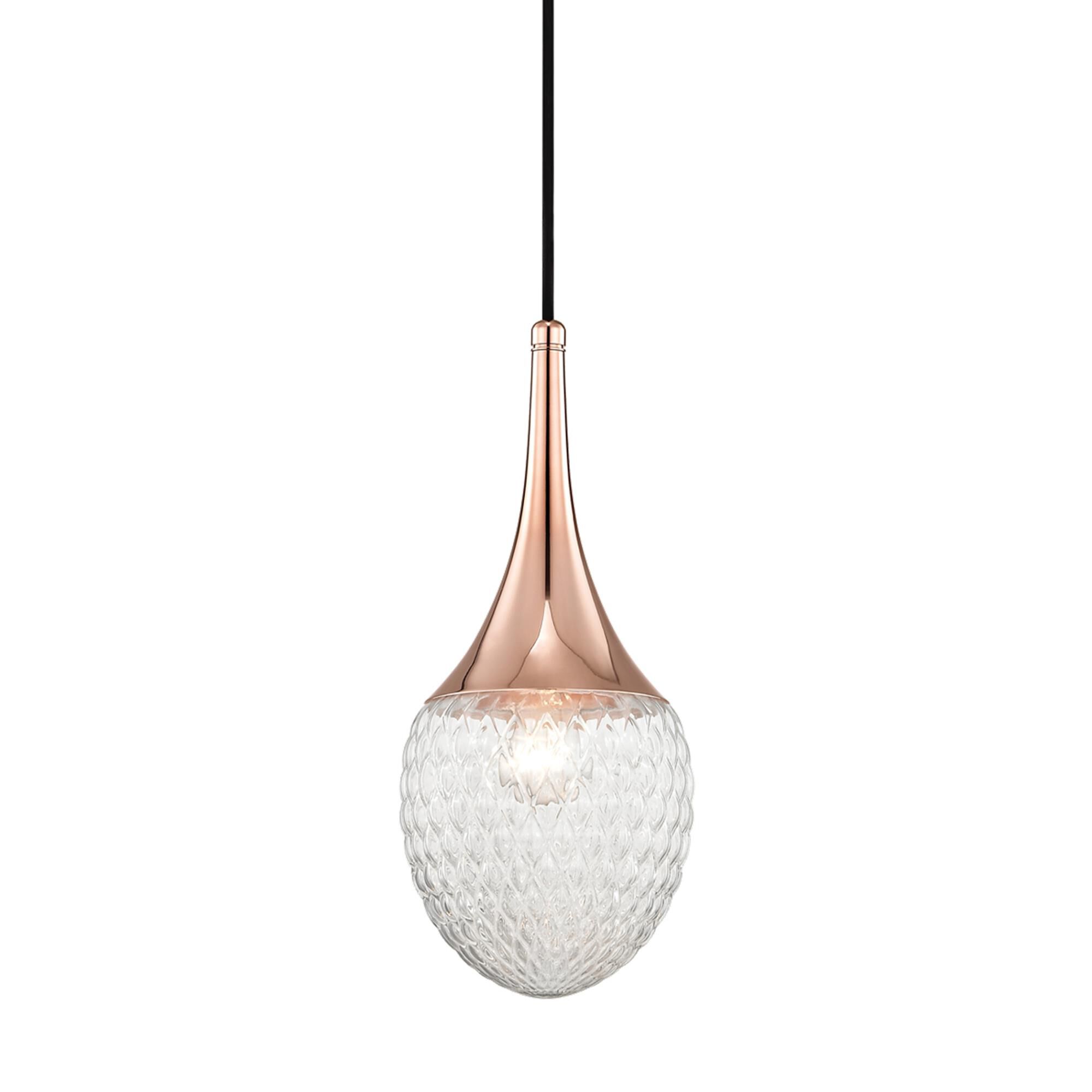 Shown in Polished Copper finish and Opal Etched glass 