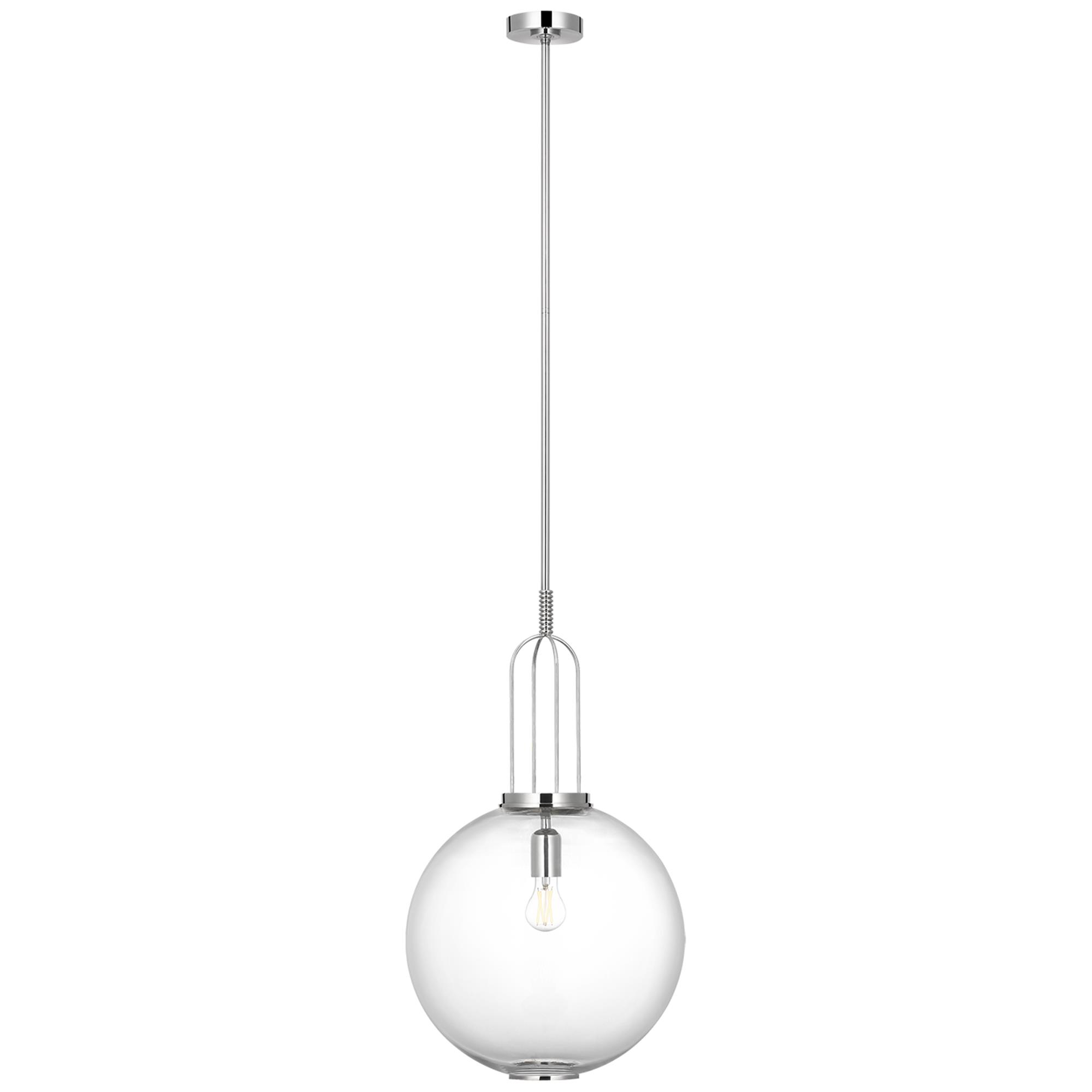 Shown in Polished Nickel finish and Clear glass