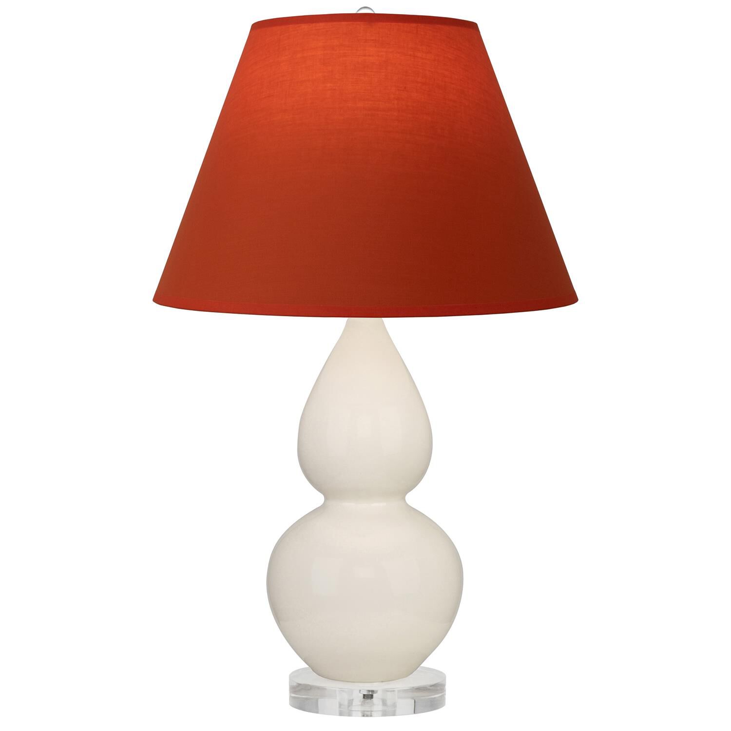 Shown in Bone finish and Tangerine and Taupe Lining shade and Lucite accent