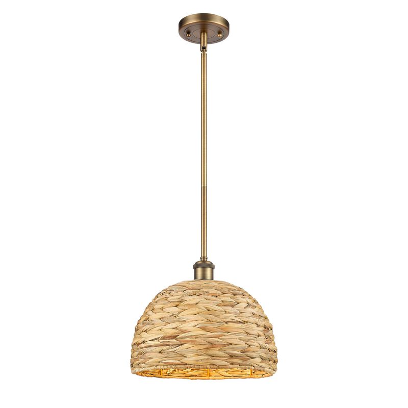 Bruno Marashlian Woven Rattan 12 Inch Mini Pendant by Innovations Lighting