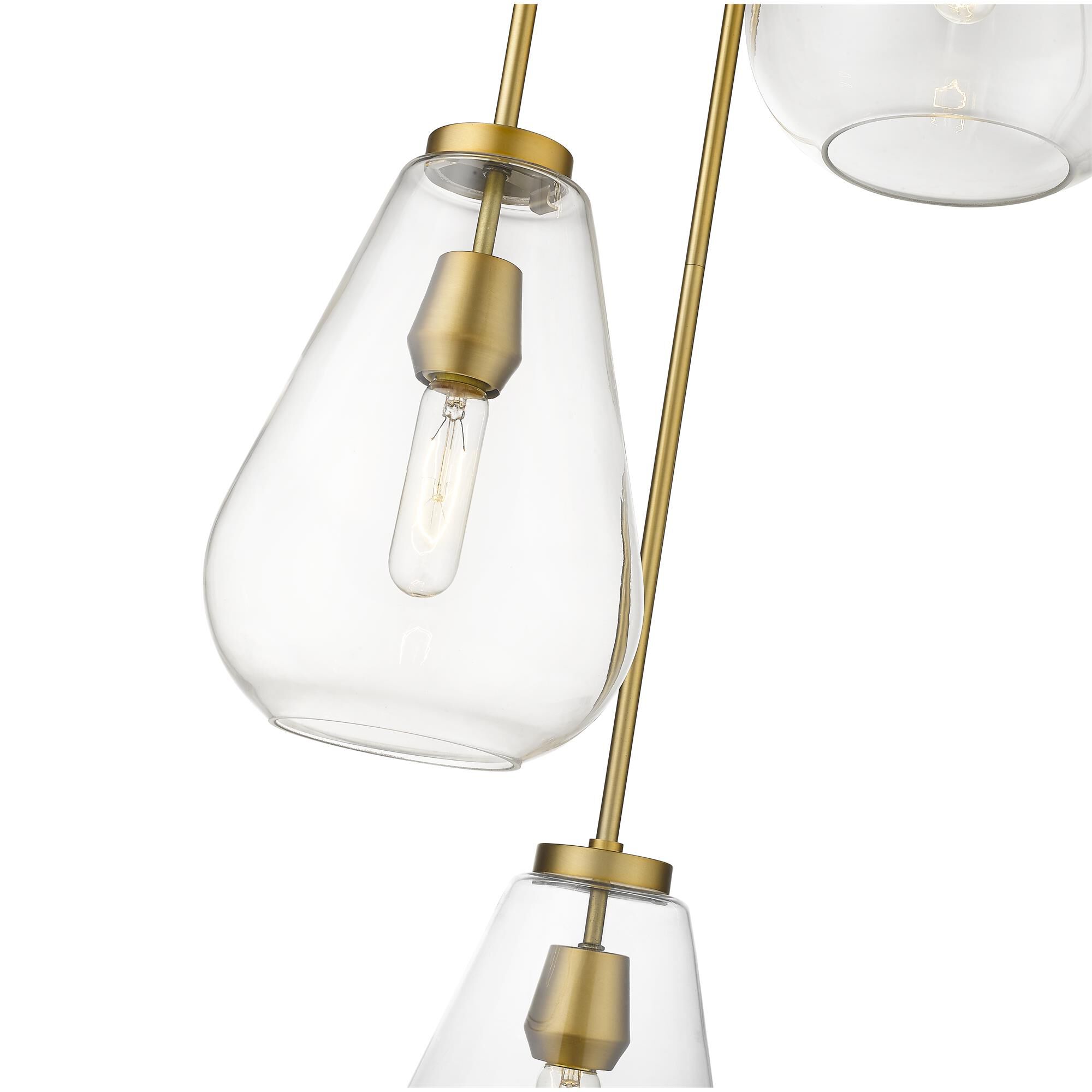 Shown in Olde Brass finish and Glass shade