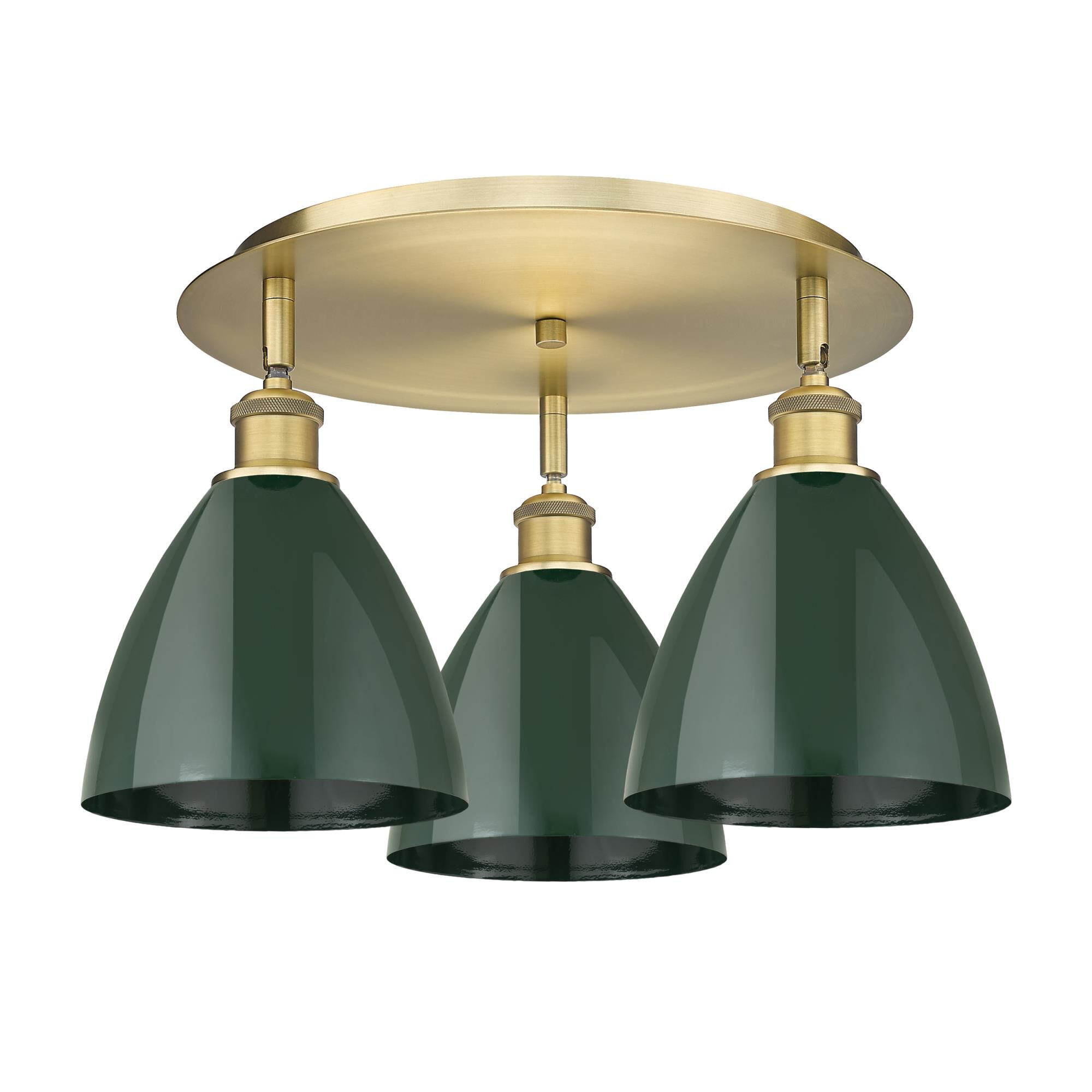 Shown in Brushed Brass finish and Green shade