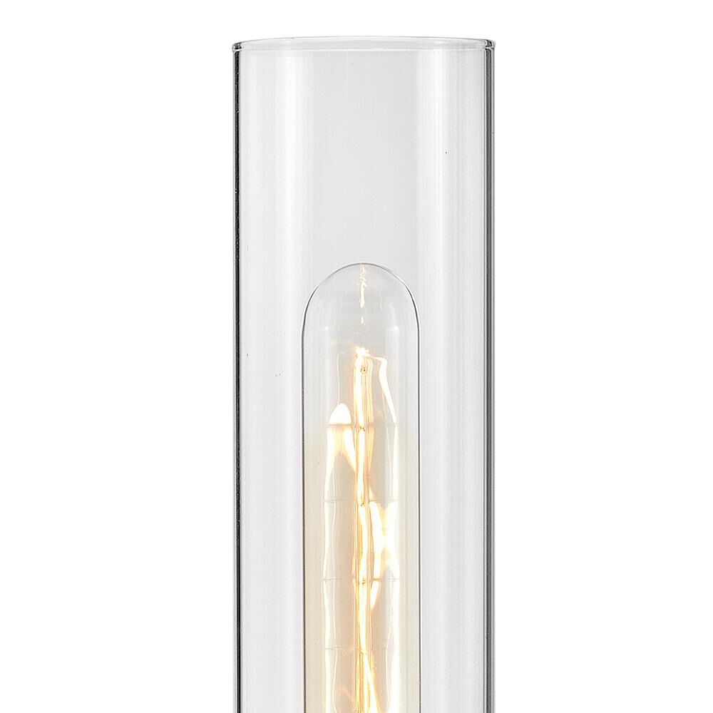 Shown in Black with Brushed Nickel Accents finish and Clear glass