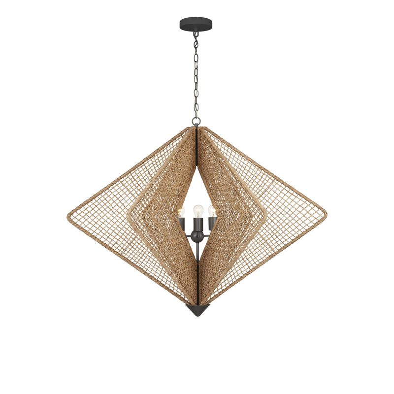Hiroshi Koshitaka Shizen 47 Inch 3 Light Chandelier by Currey and Company