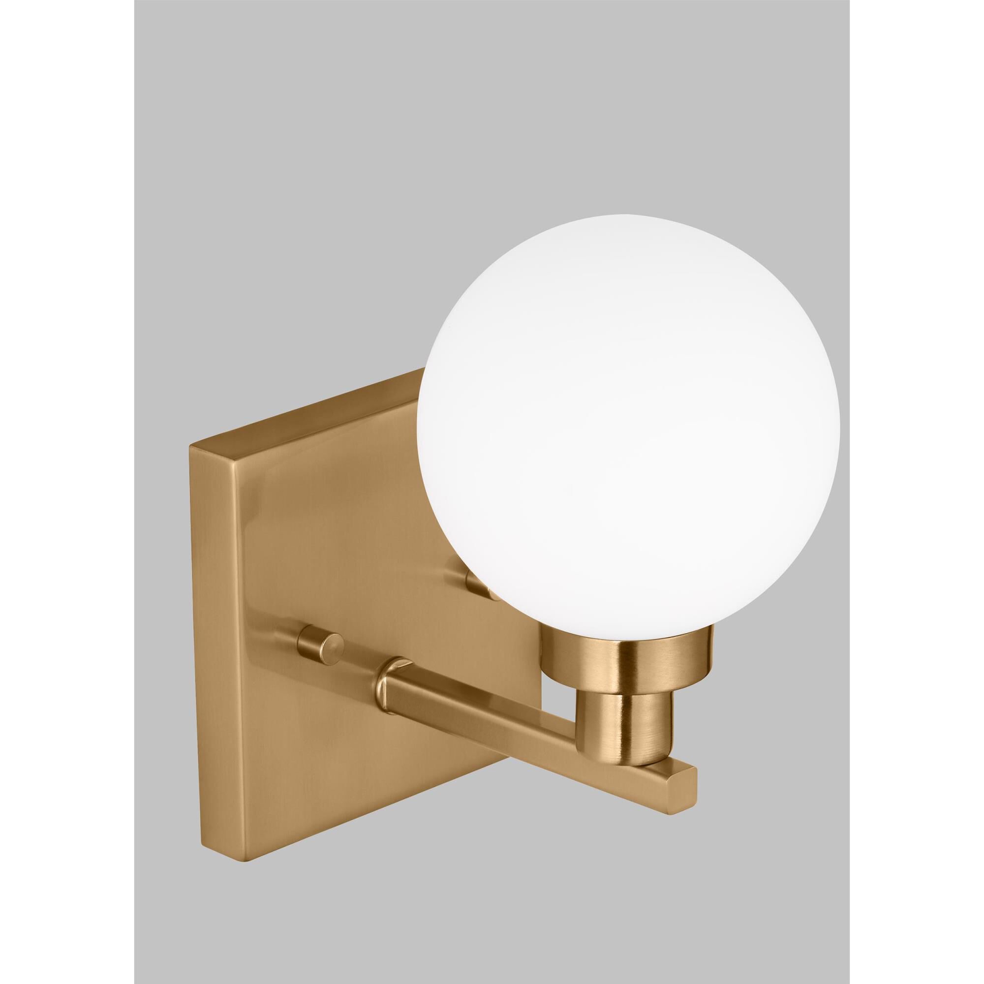 Shown in Satin Brass finish and Milk glass and Milk Glass shade