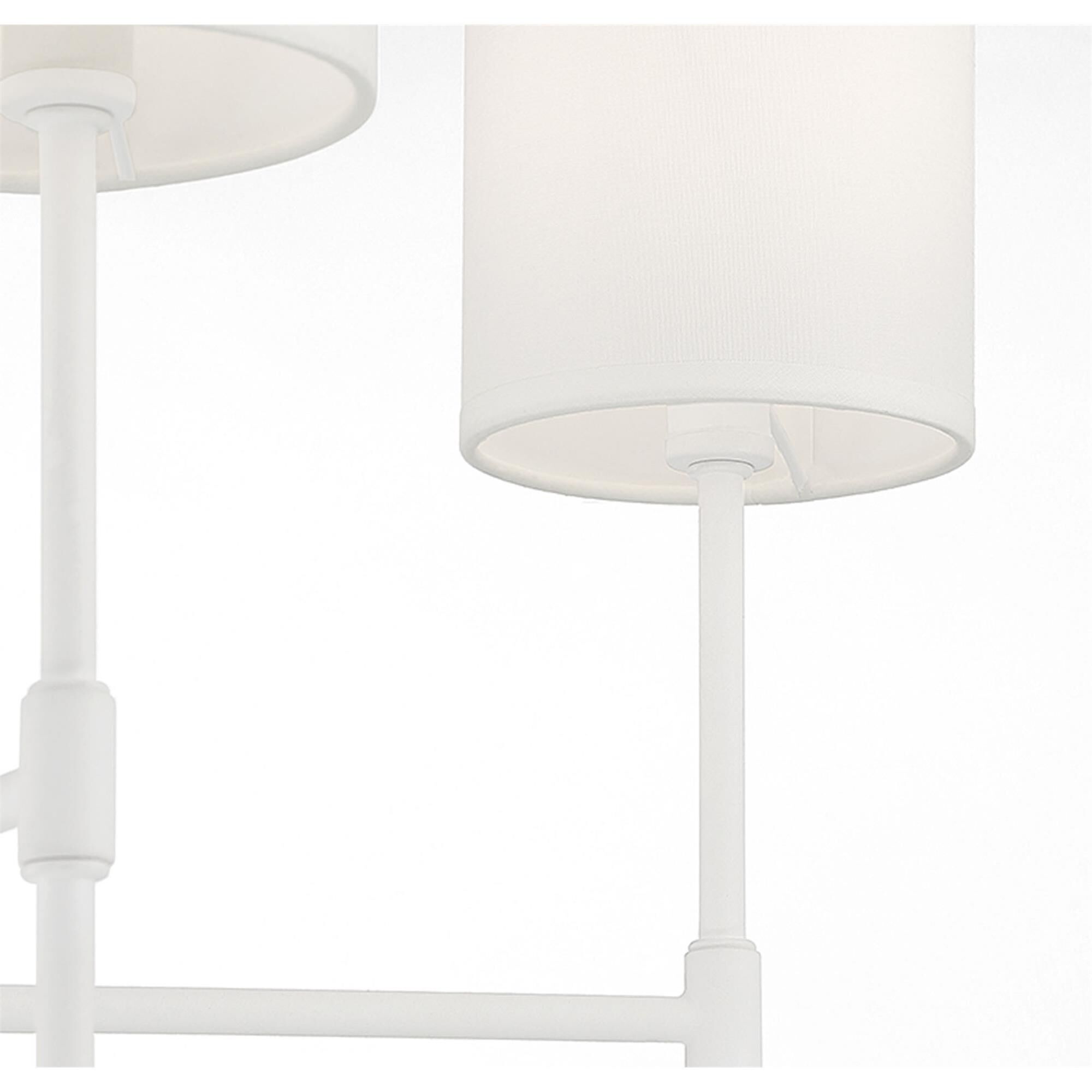 Shown in Bisque White finish and White Fabric shade