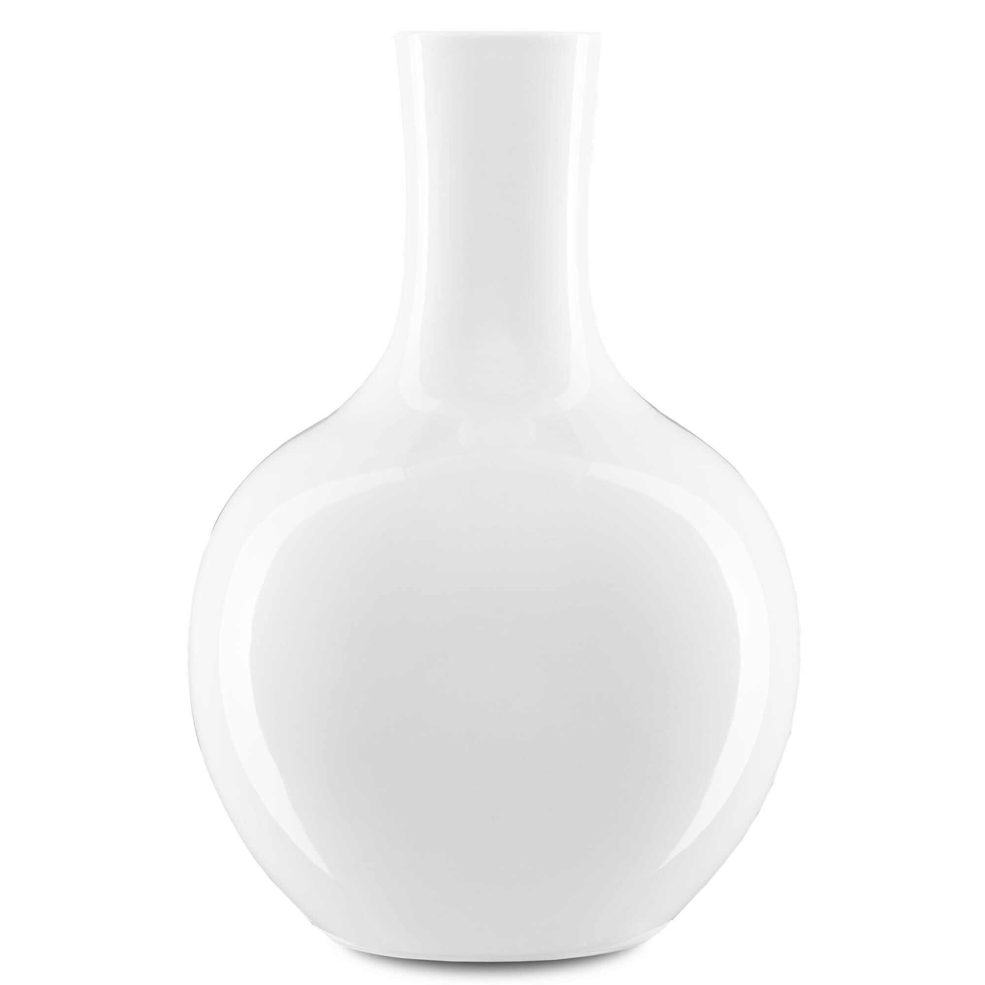 Imperial White Large Gourd Vase Vase-Urn by Currey and Company