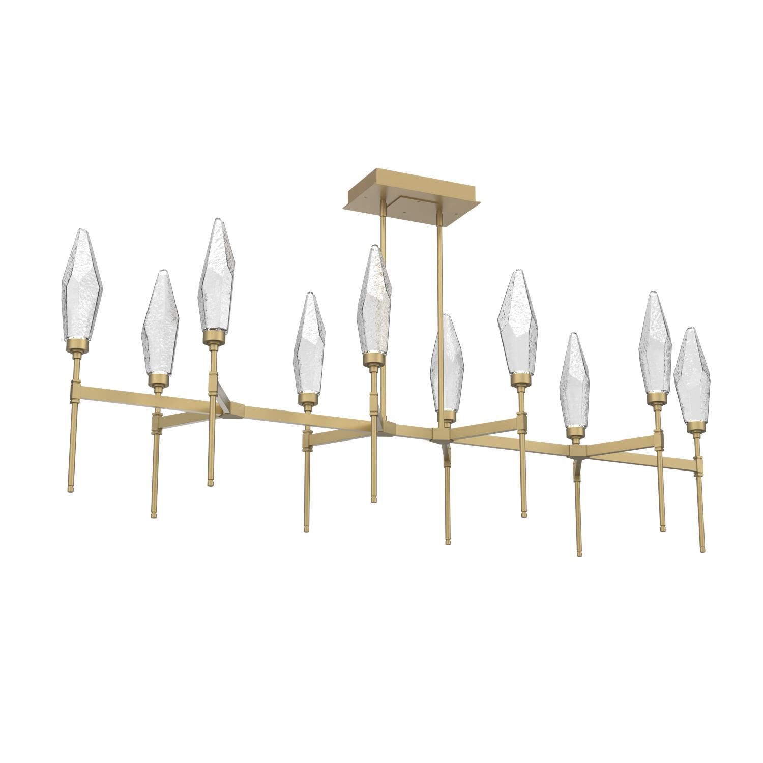 Shown in Gilded Brass finish and Chilled Clear glass