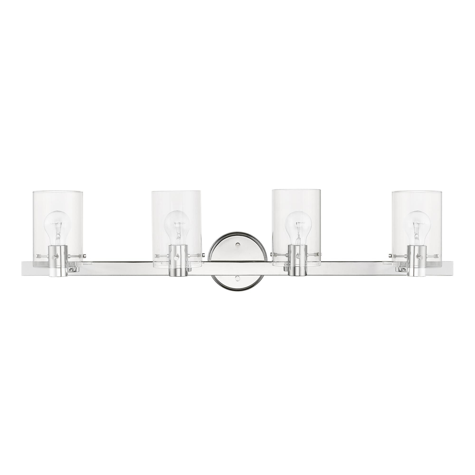 Shown in Polished Chrome finish and Clear glass
