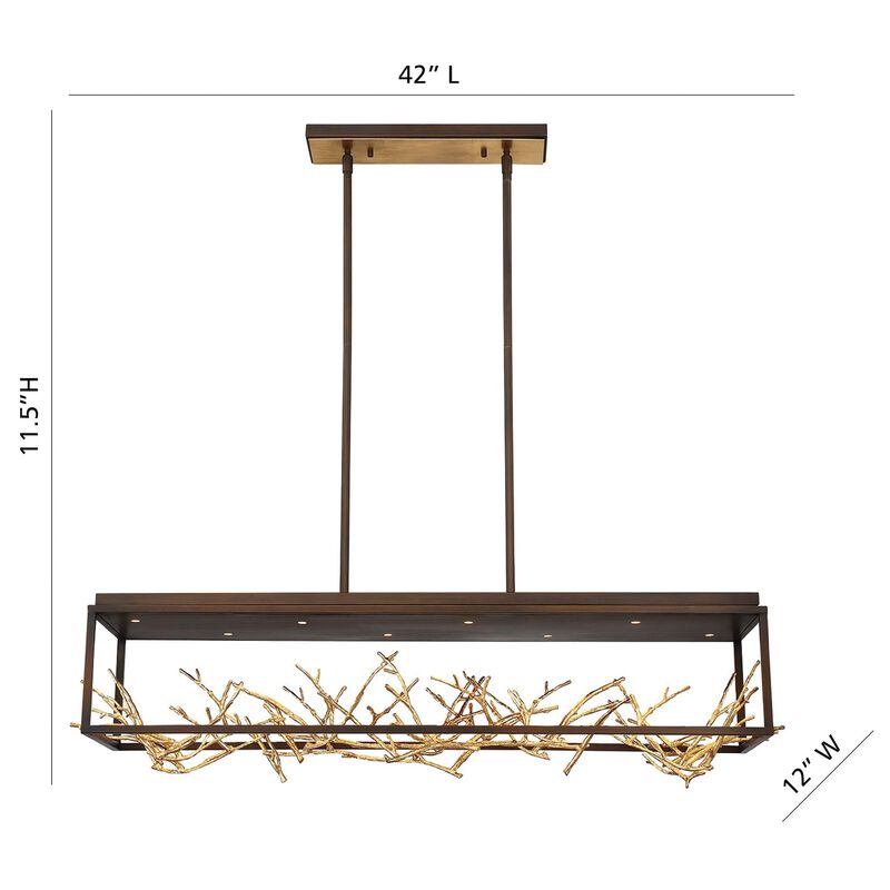 Aerie Medium Linear Chandelier by Eurofase Lighting