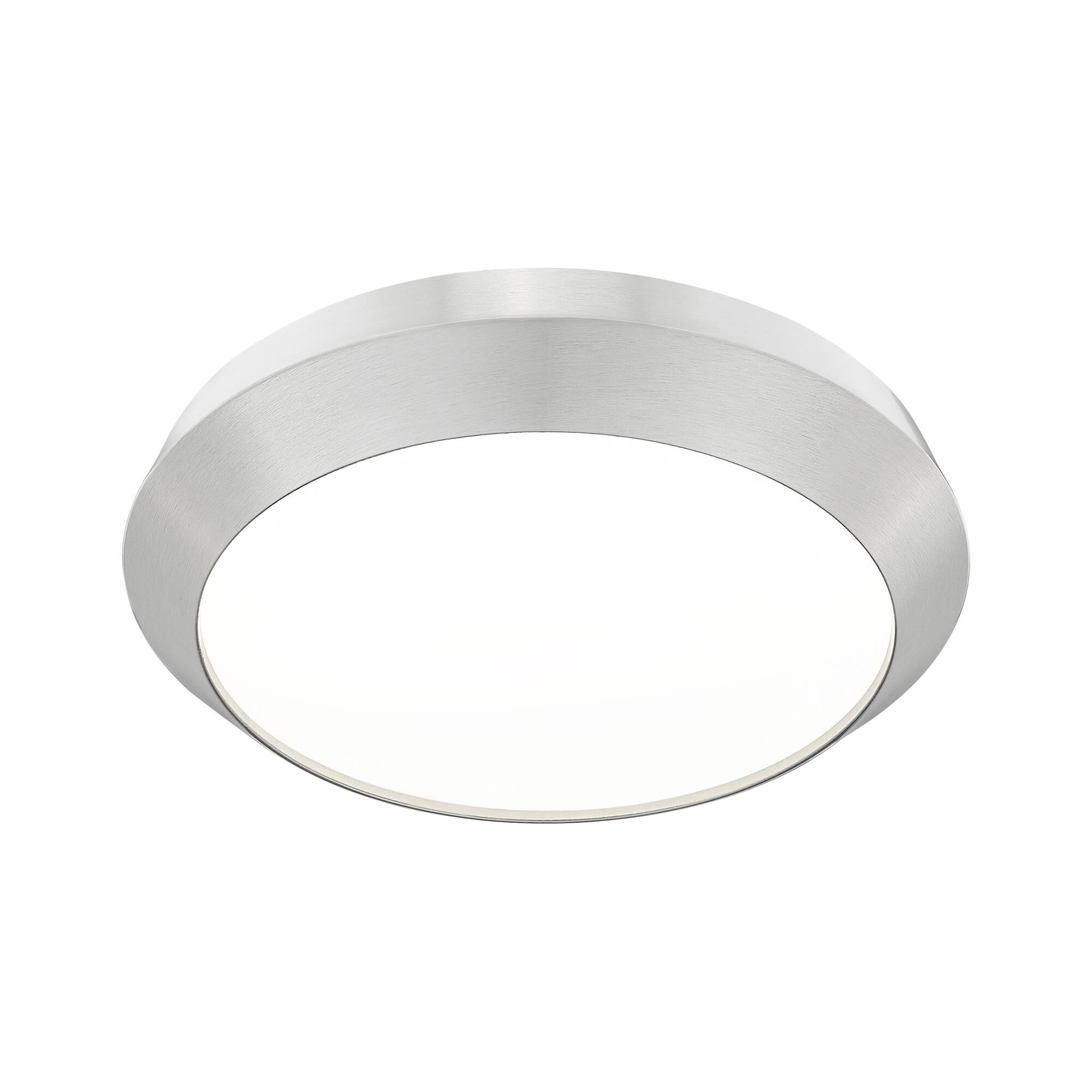 Shown in Brushed Nickel finish and White glass