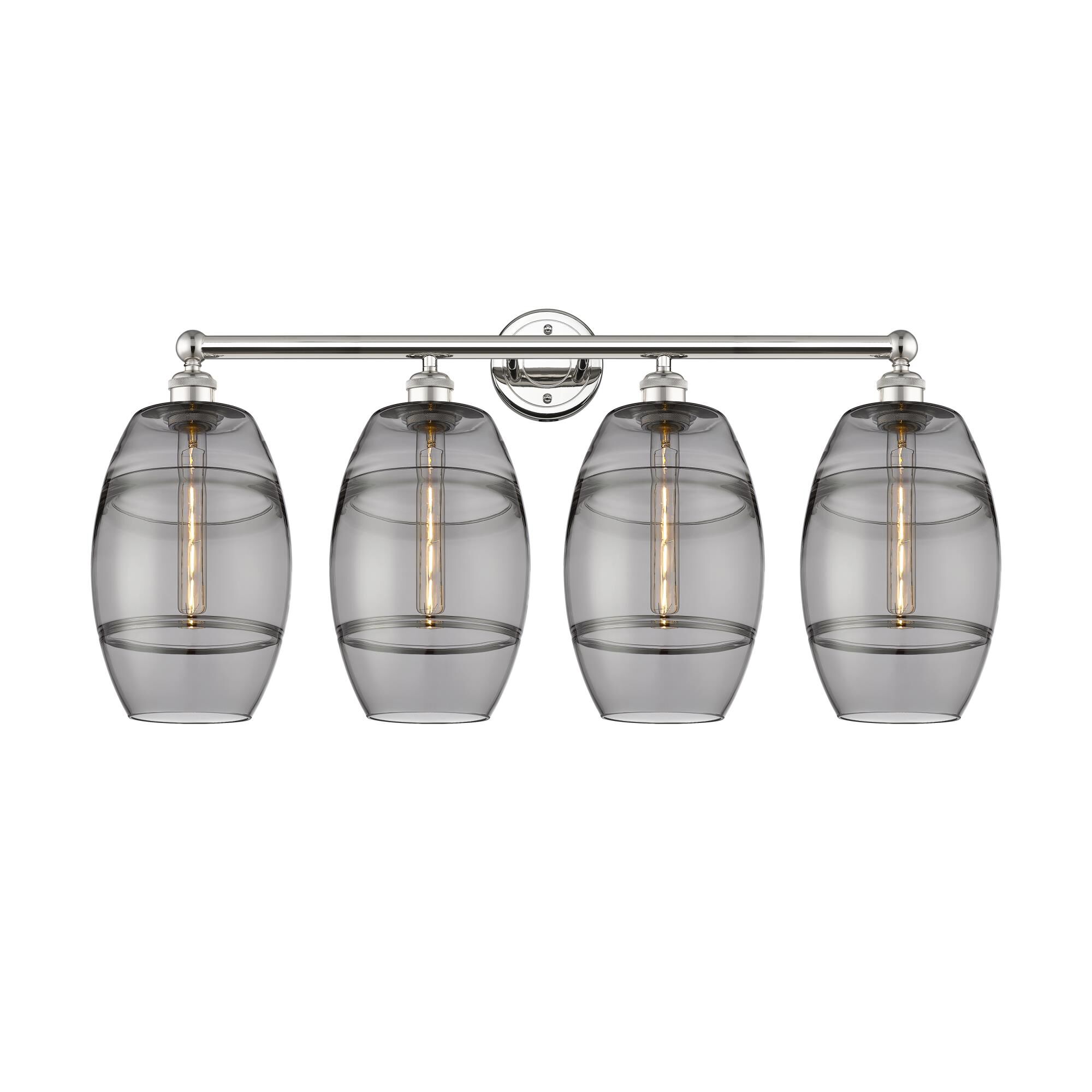 Shown in Polished Nickel finish and Light Smoke glass