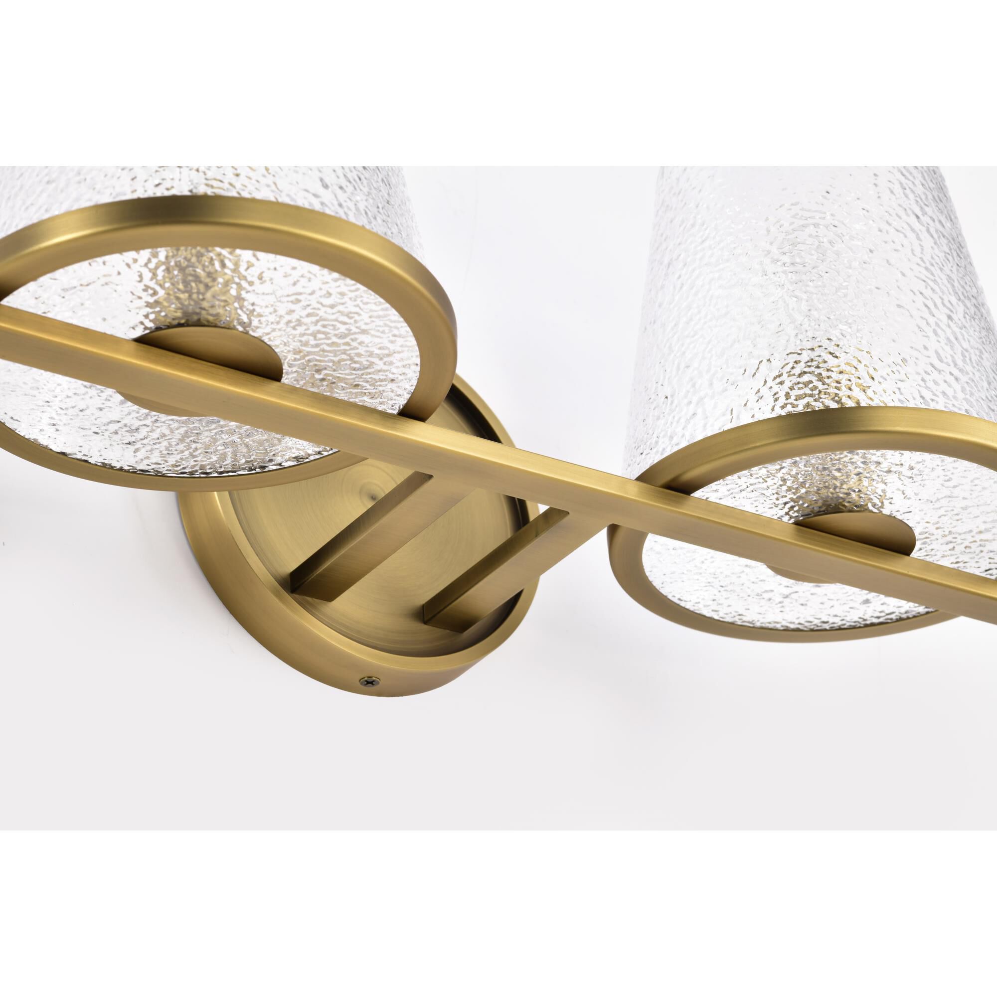 Shown in Vintage Brass finish and Hammered glass