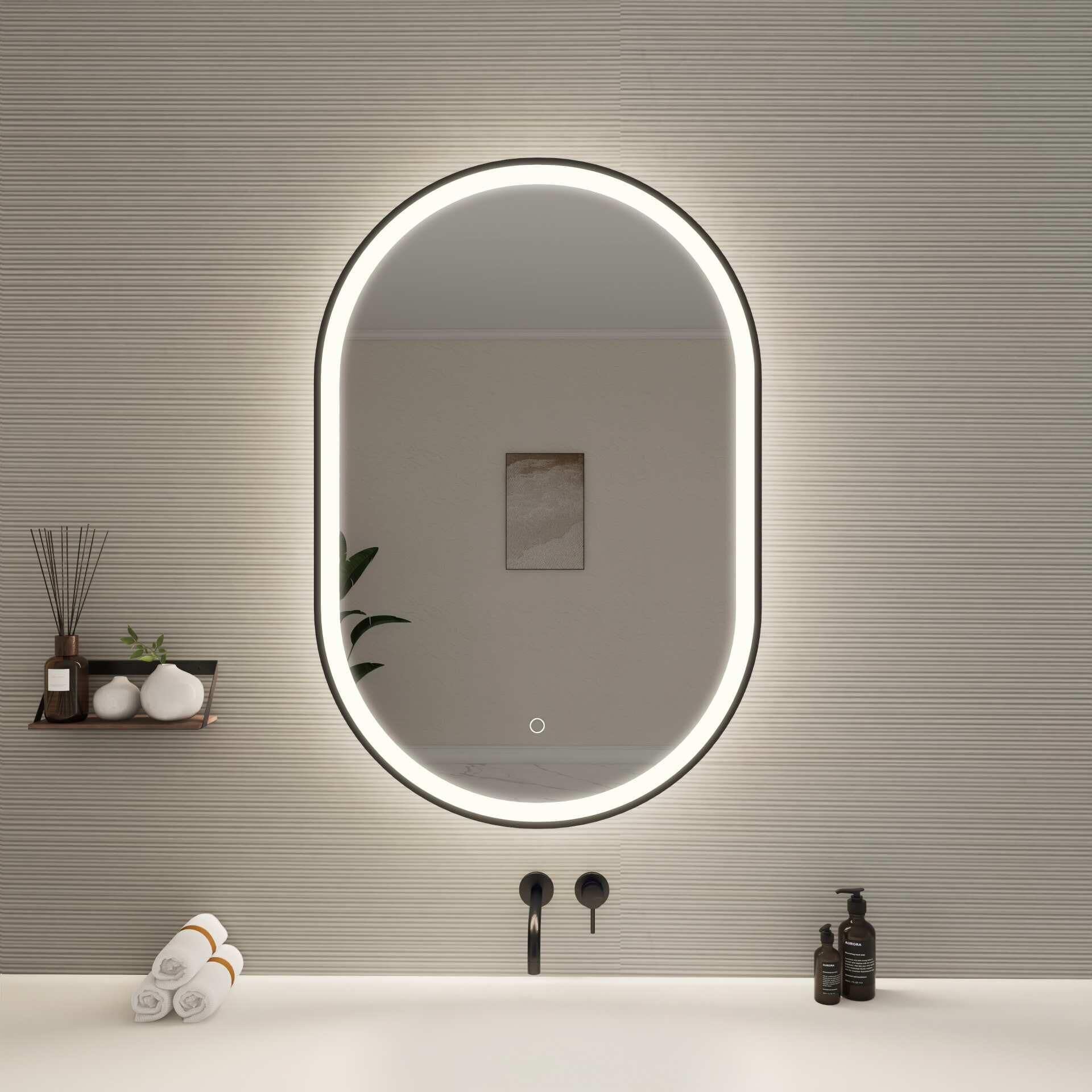 Harmoni 36 Inch Oval LED Lighted Mirror by Elegant Decor