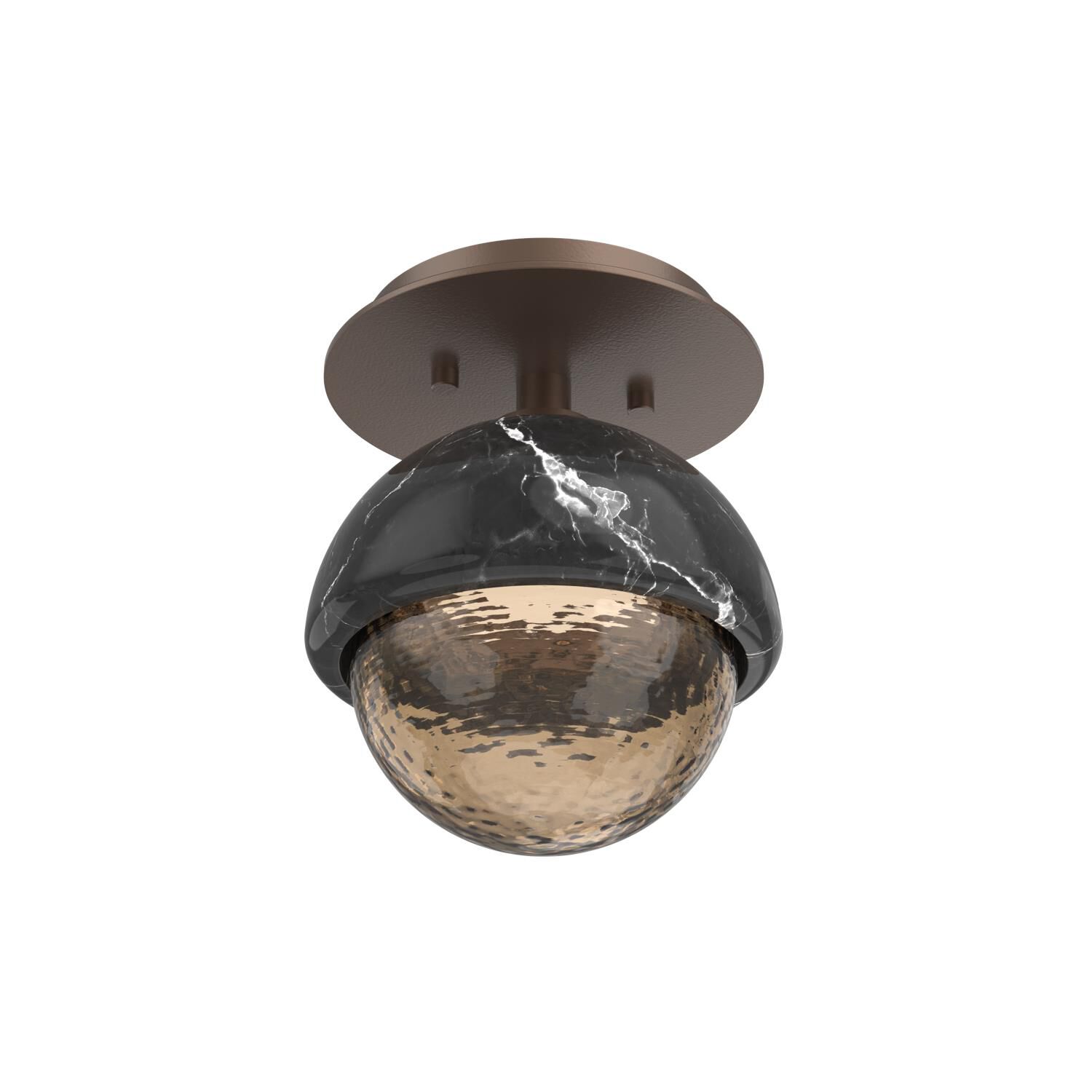 Shown in Burnished Bronze finish and Bronze glass and Black Marble accent