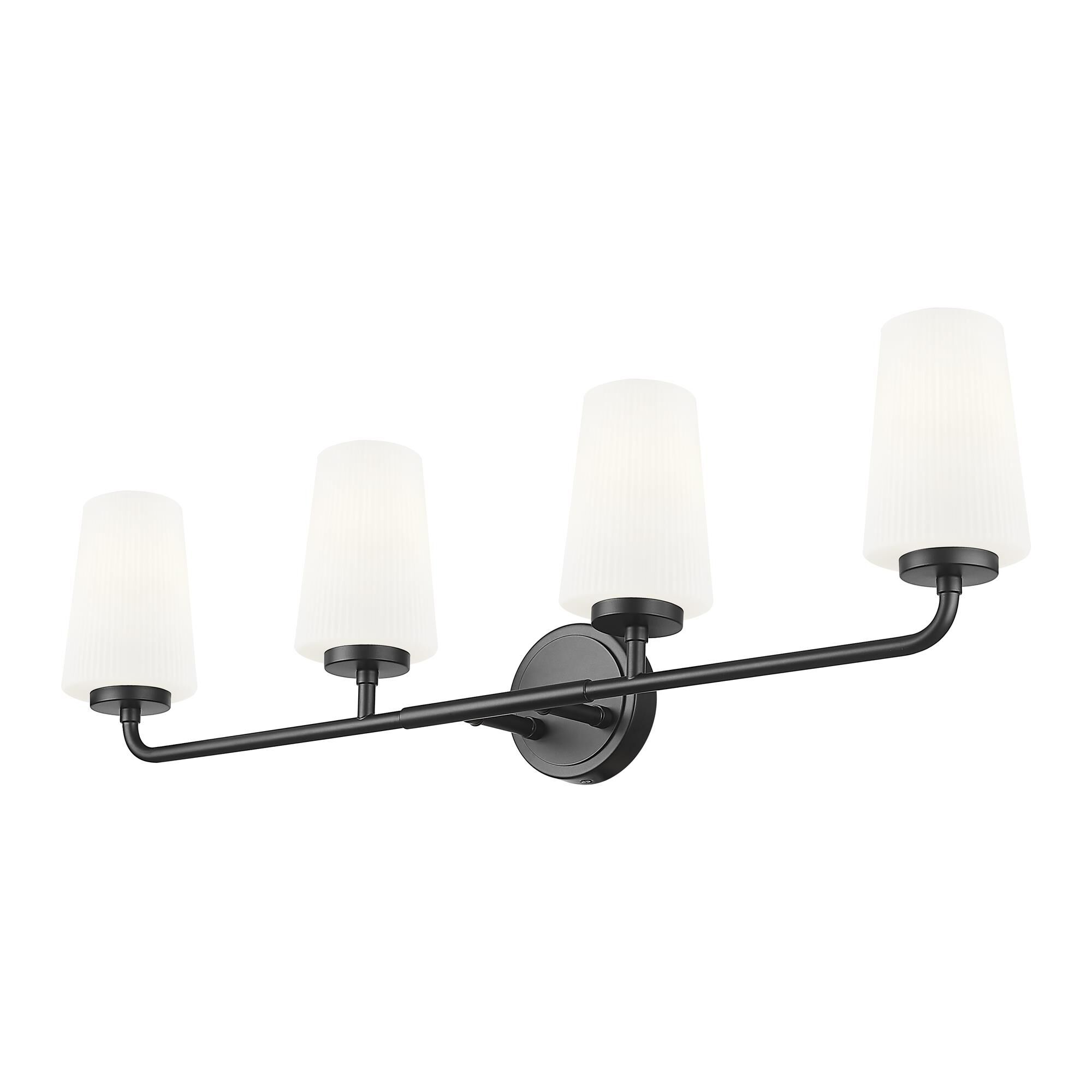 Shown in Matte Black finish and Matte Opal glass and Matte Opal shade