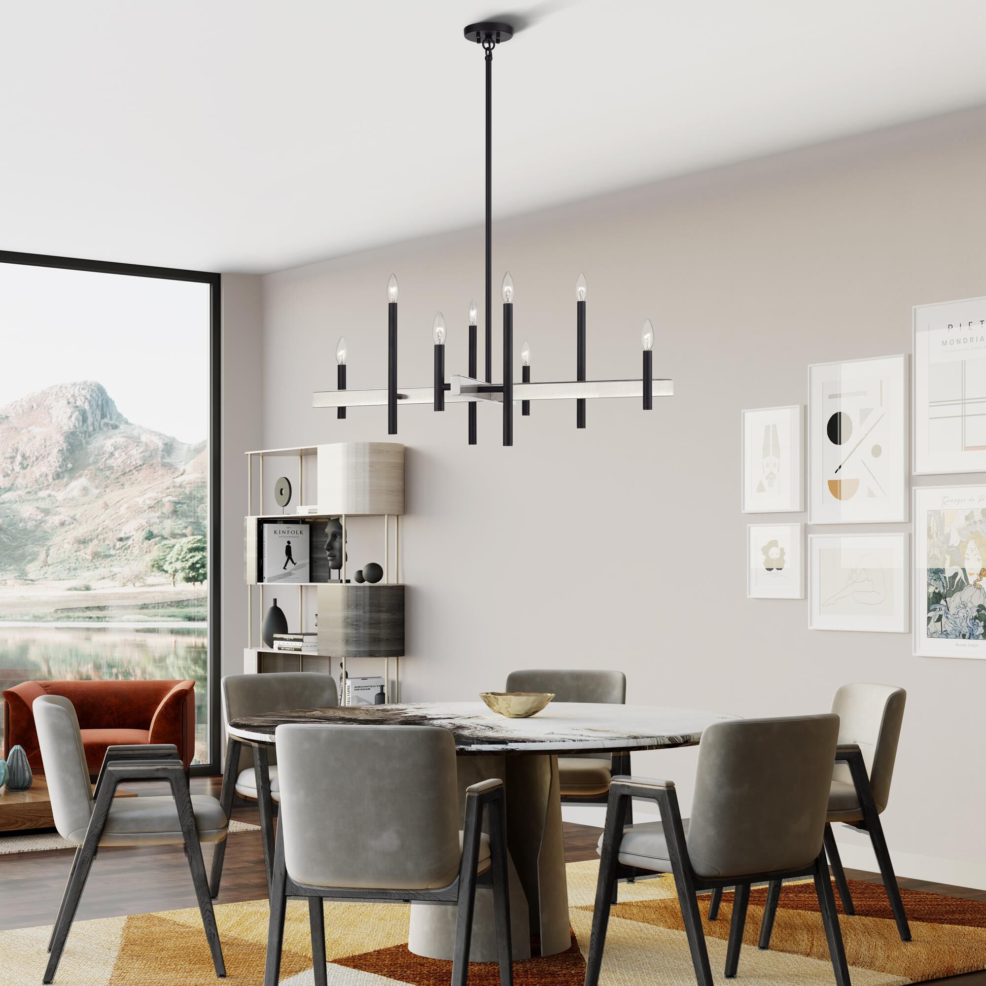 Shown in Black with Brushed Nickel Accents finish