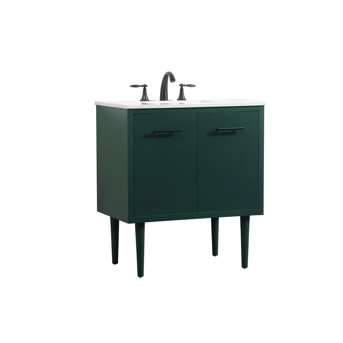 Shown in Green finish and No Backsplash accent