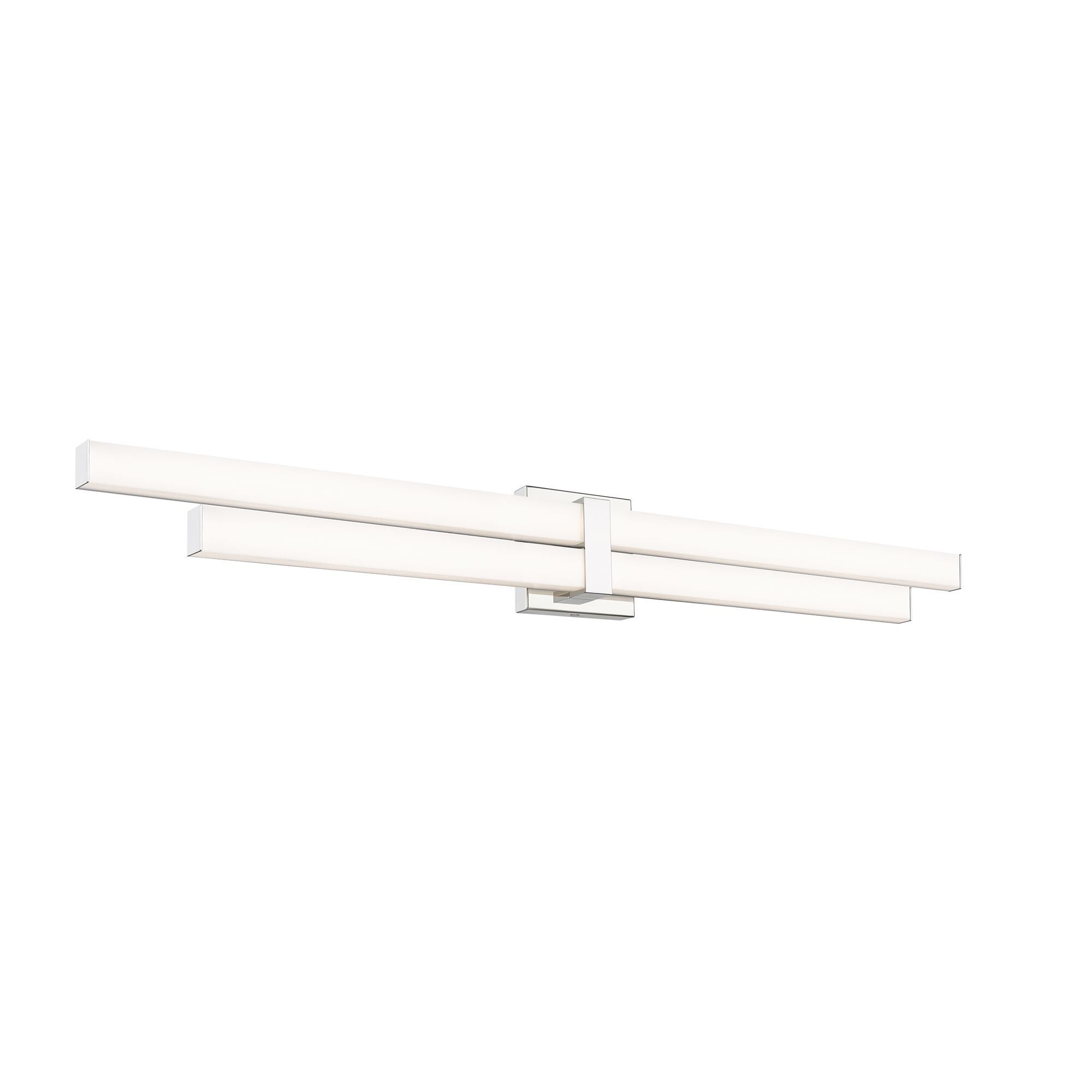 Shown in Chrome finish and Frosted glass and Frosted shade