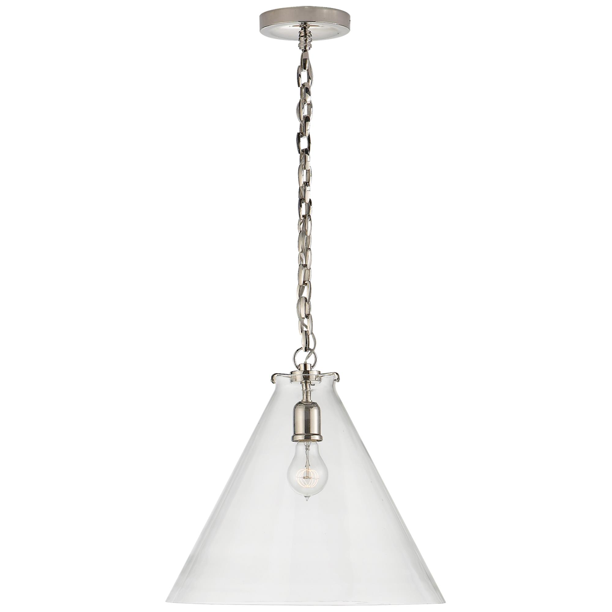 Shown in Polished Nickel finish and Clear glass