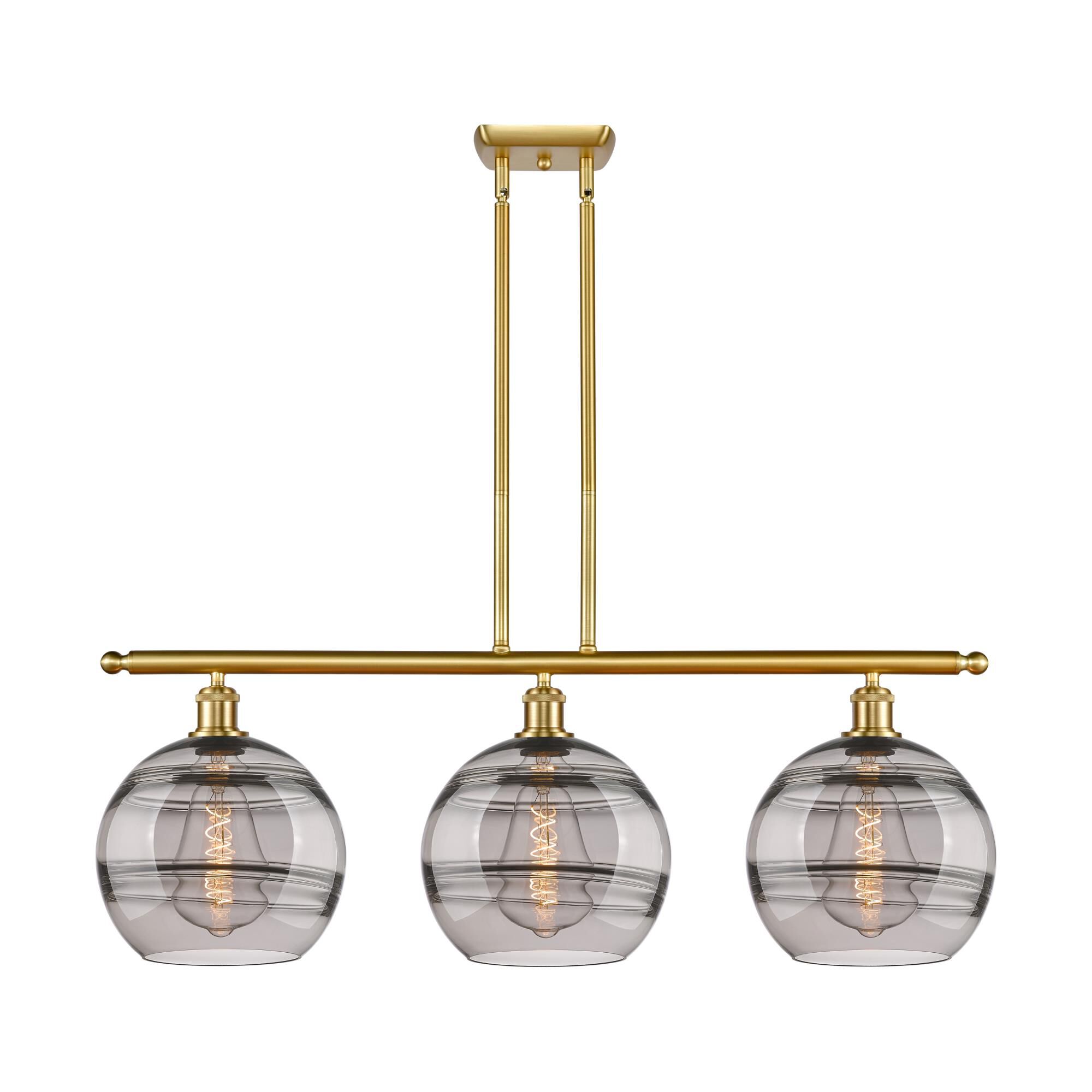 Shown in Satin Gold finish and Light Smoke glass