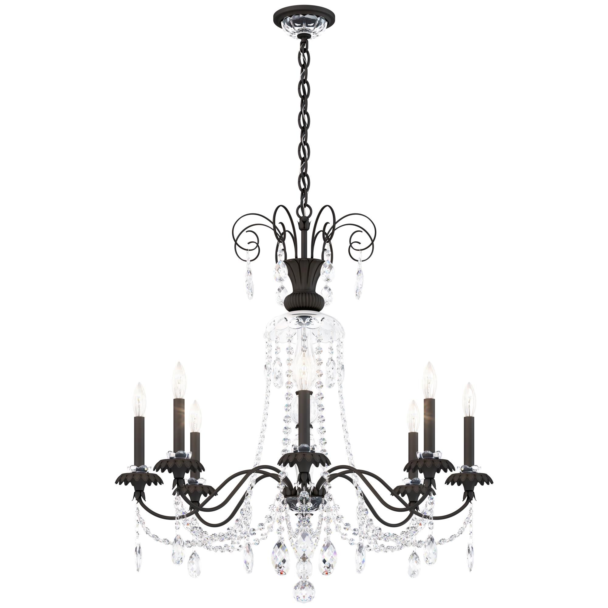 Shown in Black finish and Clear crystal