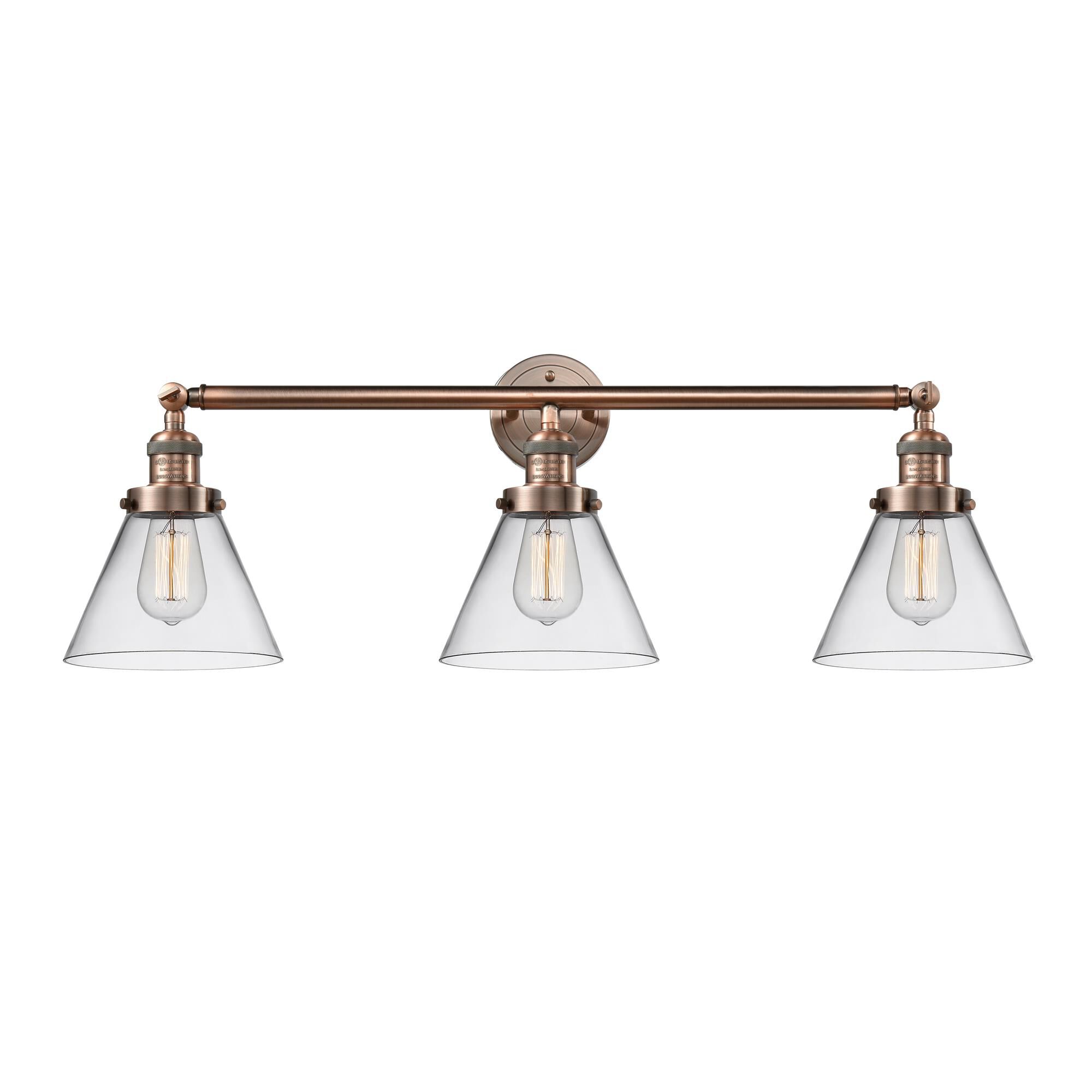 Shown in Antique Copper finish and Clear glass