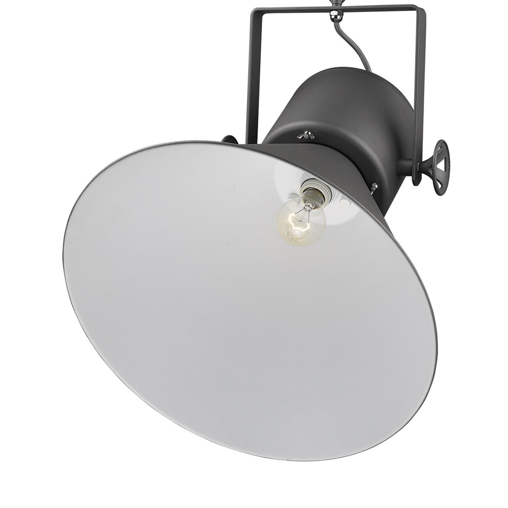 Shown in Gray finish and Gray glass and Gray Metal Cone Shaped  W/ White Interior shade