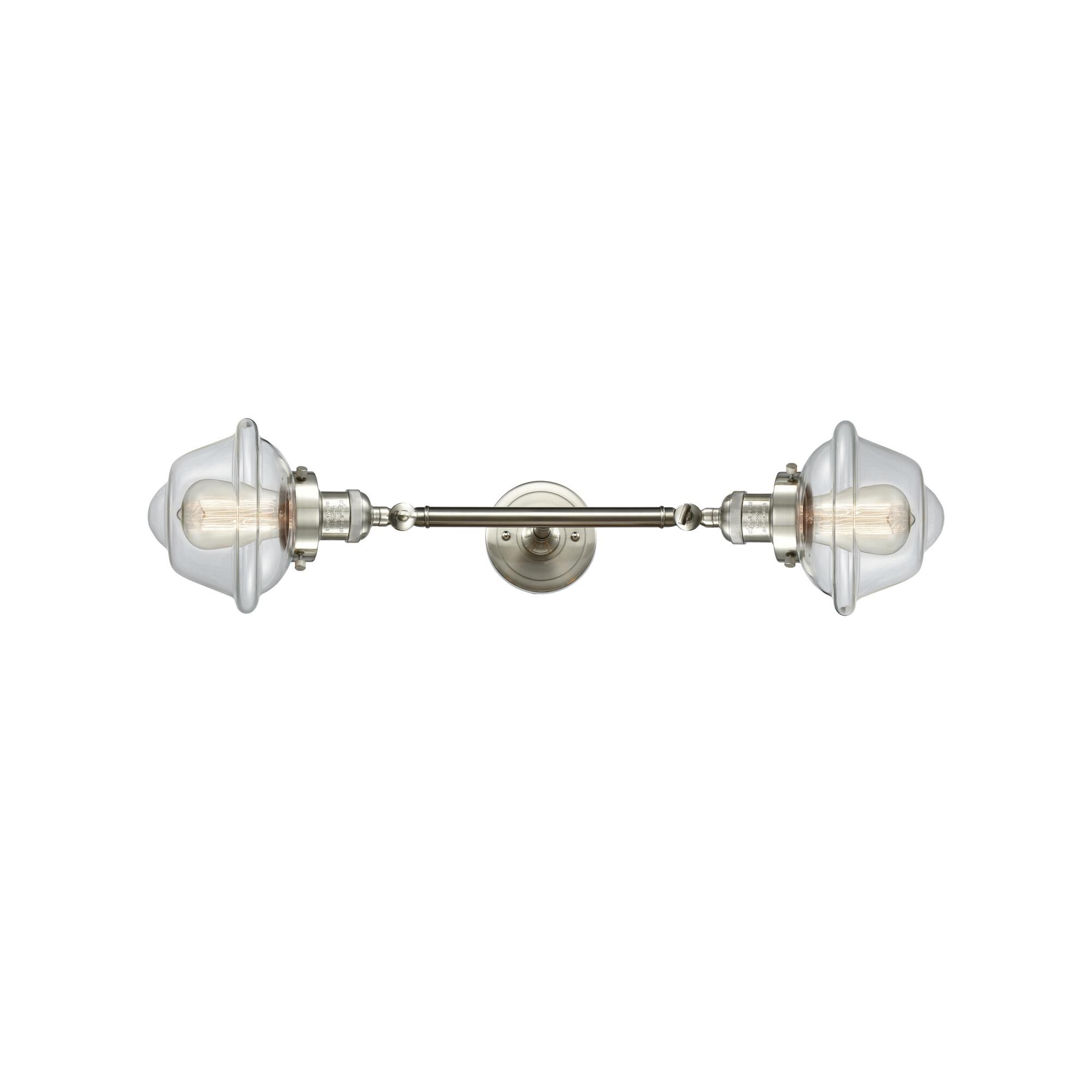 Shown in Brushed Satin Nickel finish and Clear glass