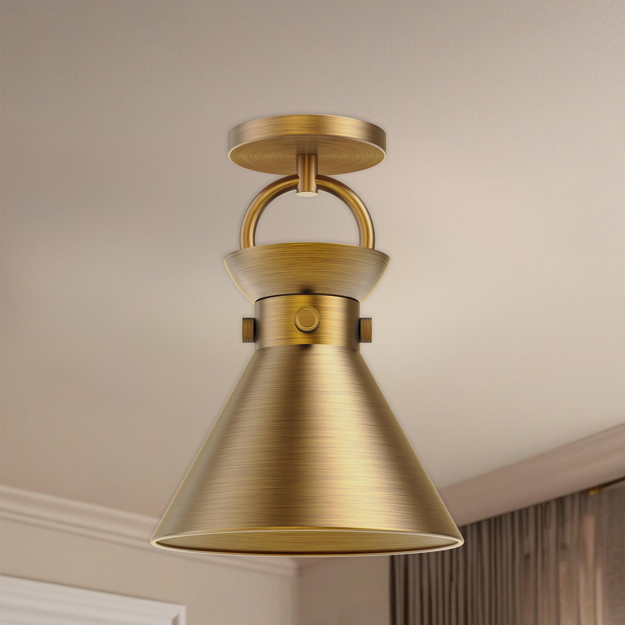 Emerson 8 Inch 1 Light Semi Flush Mount by Alora Mood