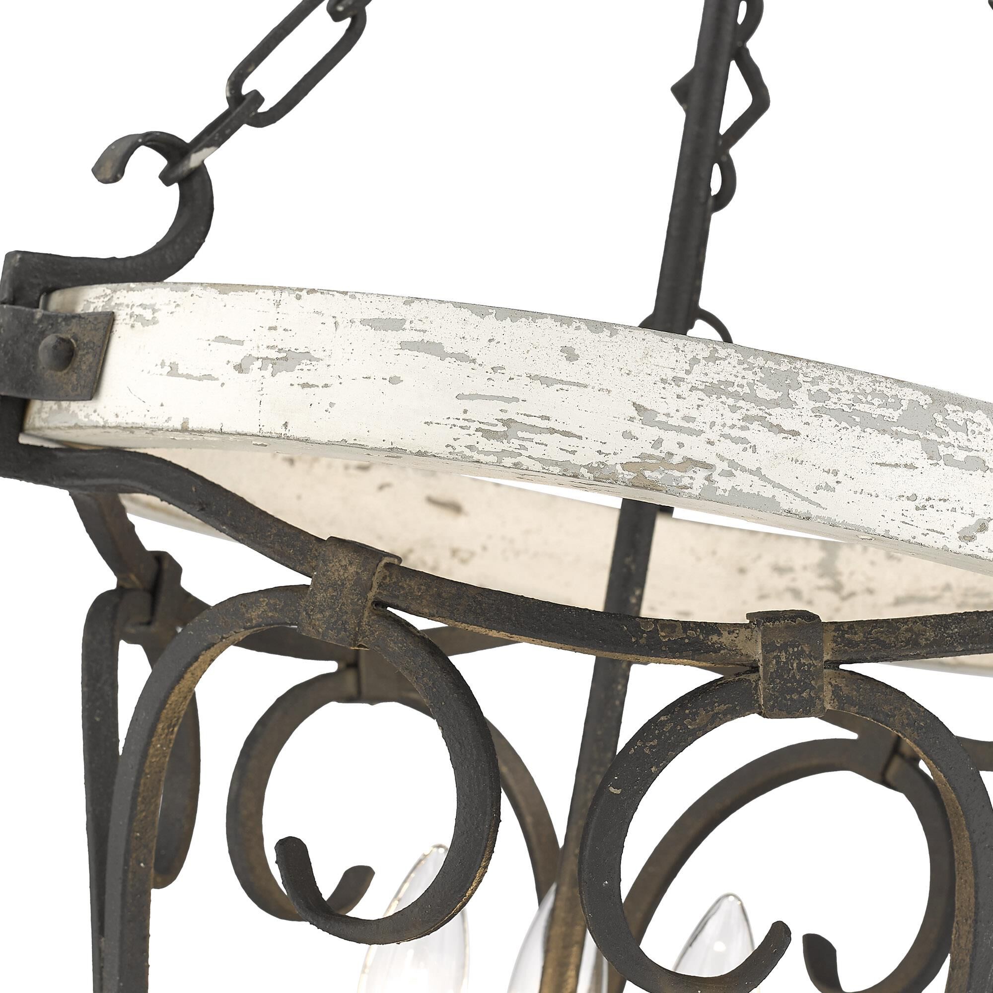 Shown in Antique Black Iron finish and Coastal Driftwood shade
