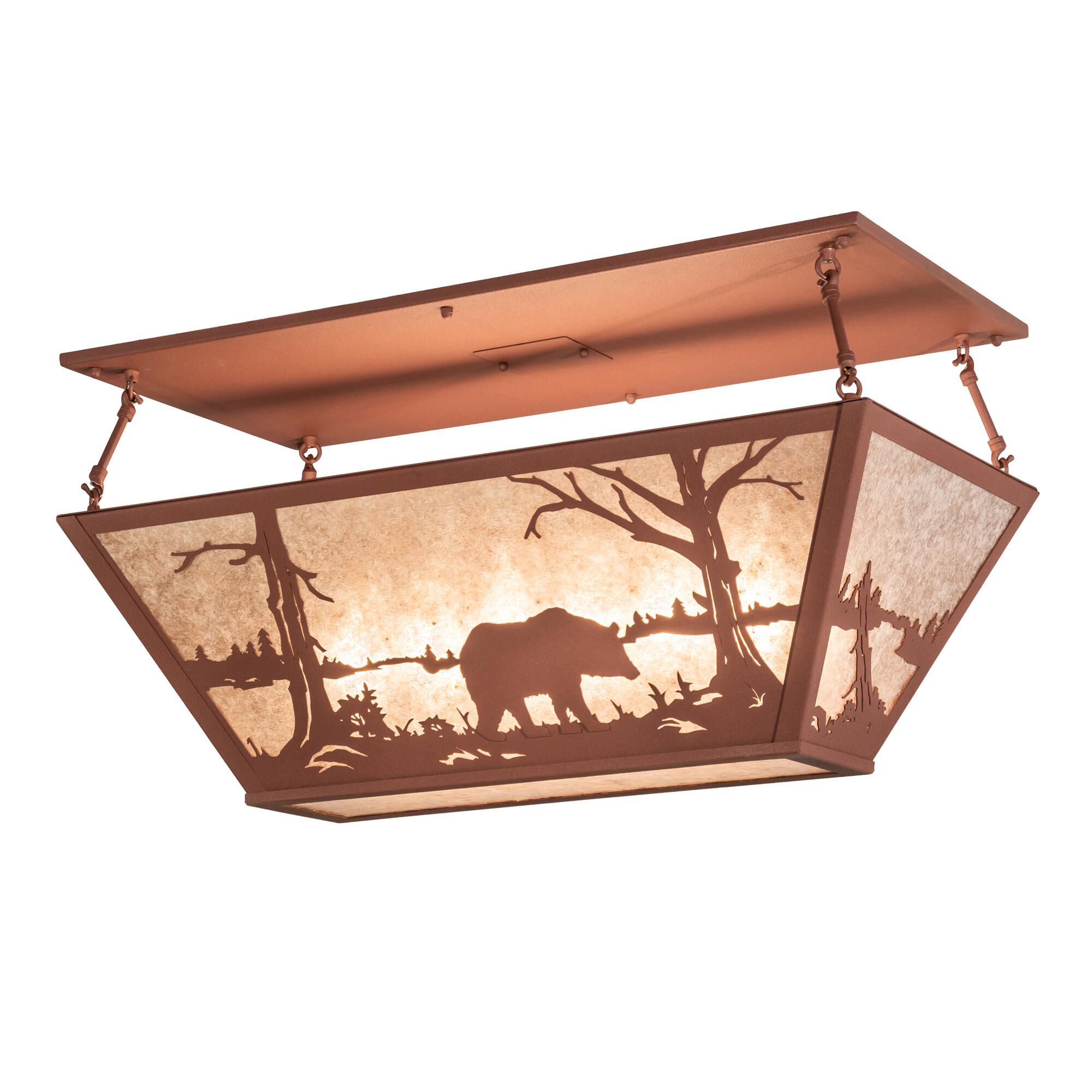 Bear At Lake 33 Inch 6 Light Flush Mount by Meyda Lighting