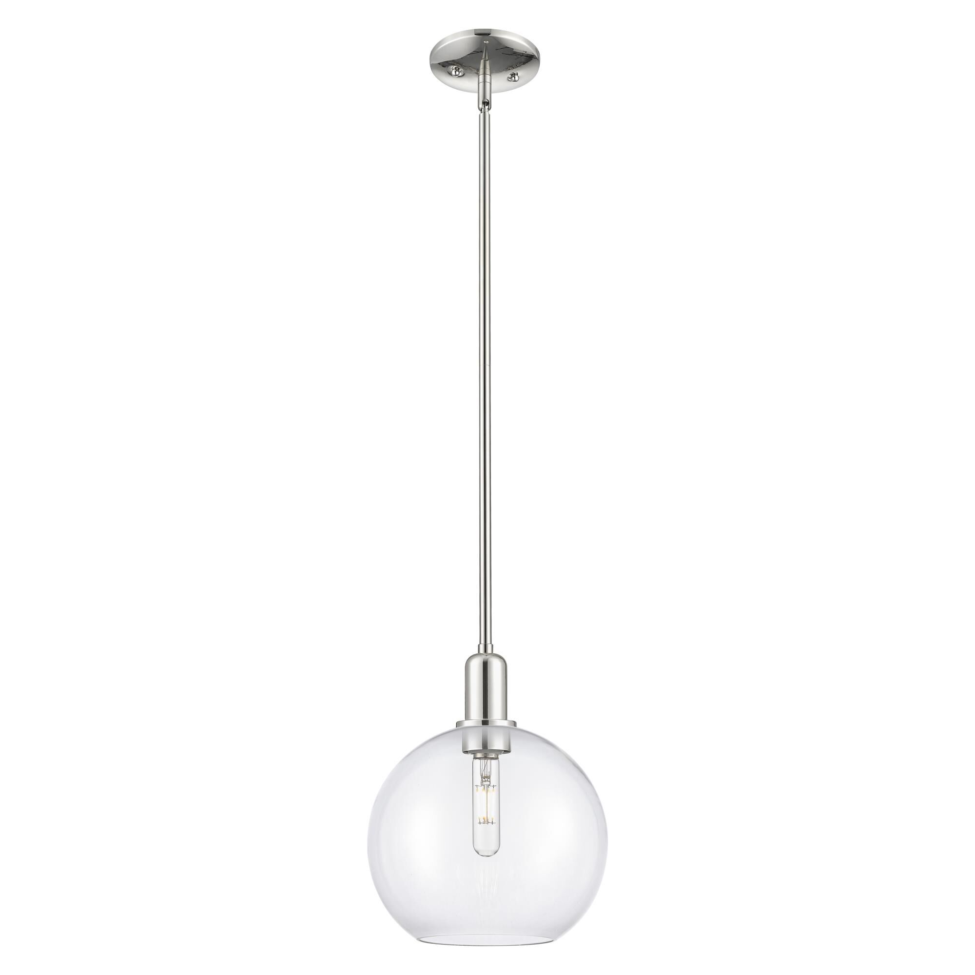 Shown in Polished Nickel finish and Clear glass