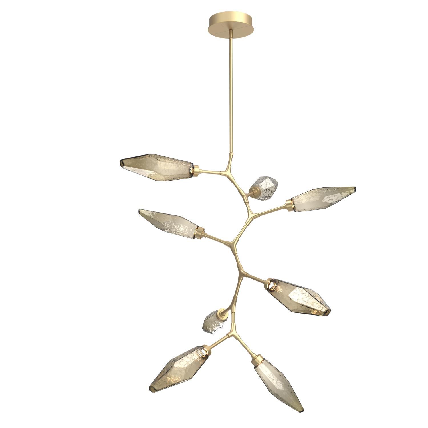 Shown in Gilded Brass finish and Chilled Bronze glass