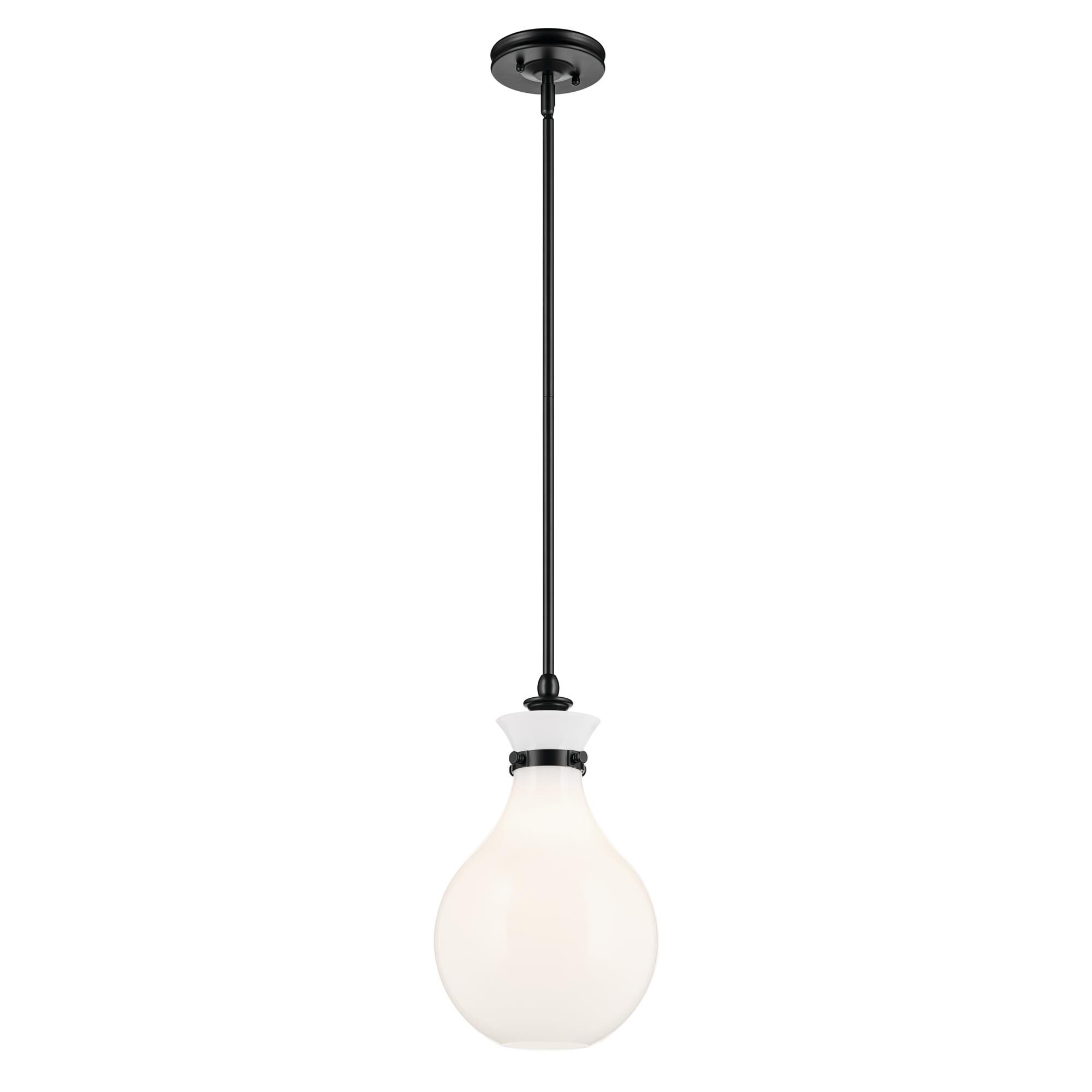 Shown in Black finish and Opal glass