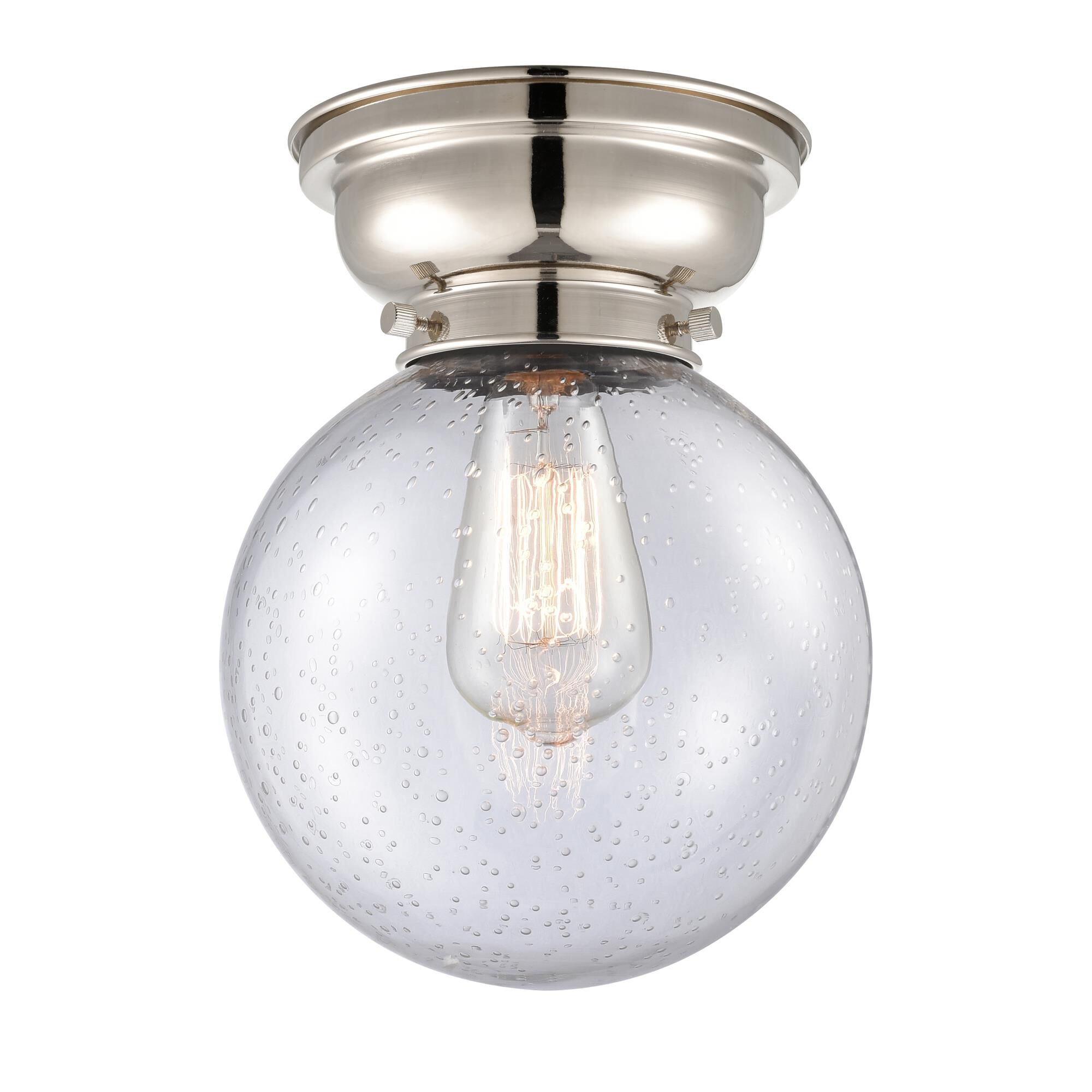 Shown in Polished Nickel finish and Globe glass and Glass shade
