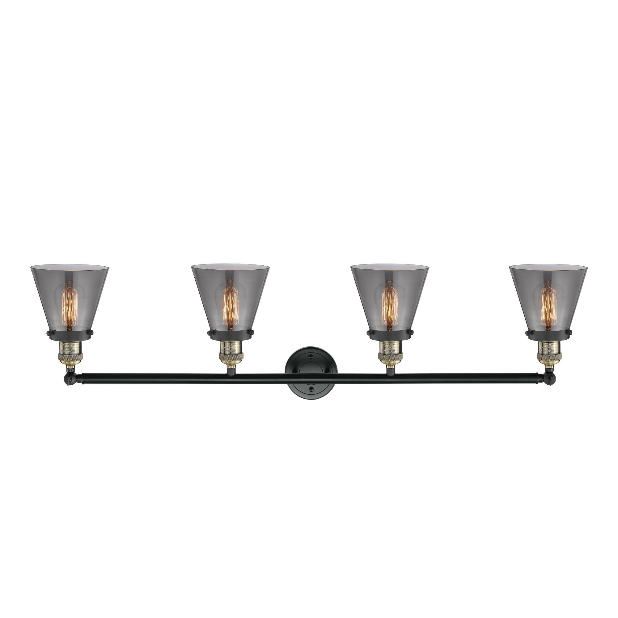Shown in Black Antique Brass finish and Smoked glass