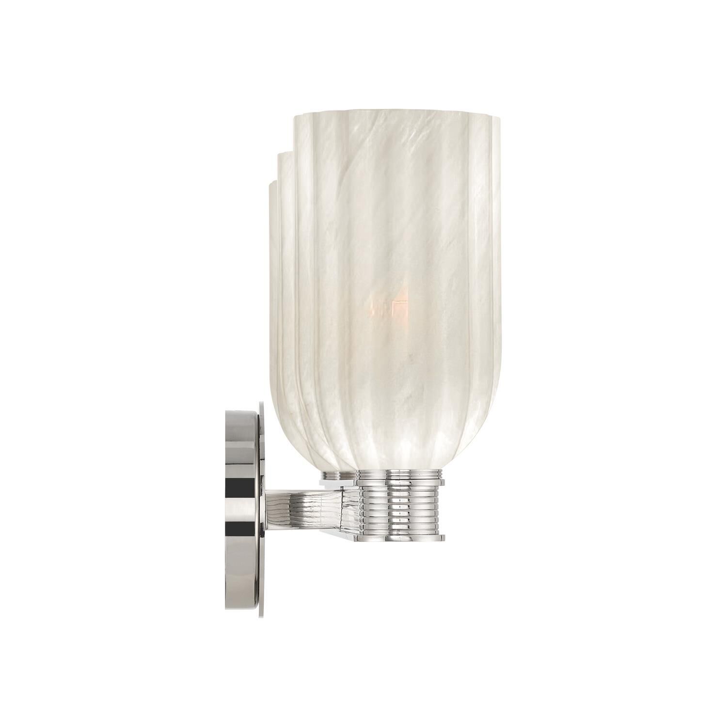 Shown in Polished Nickel finish and Strie glass and Strie Glass shade